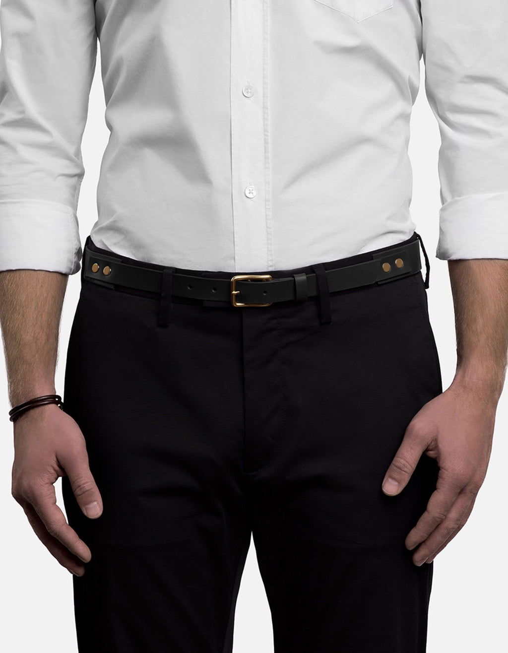 Skinny Belt, Black Leather