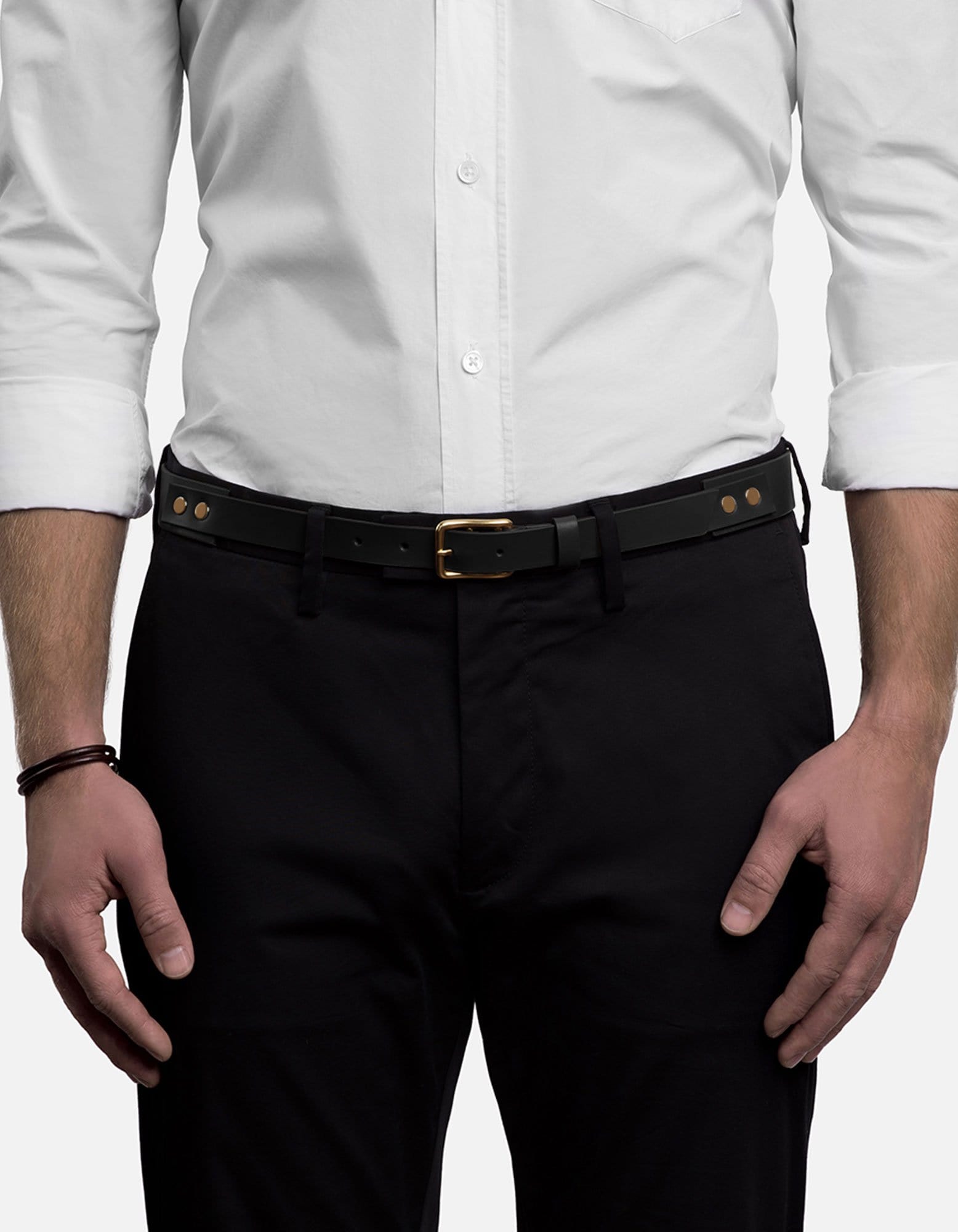 Skinny Belt, Black Leather