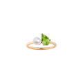 Pearl Toi et Moi Ring - Green Peridot