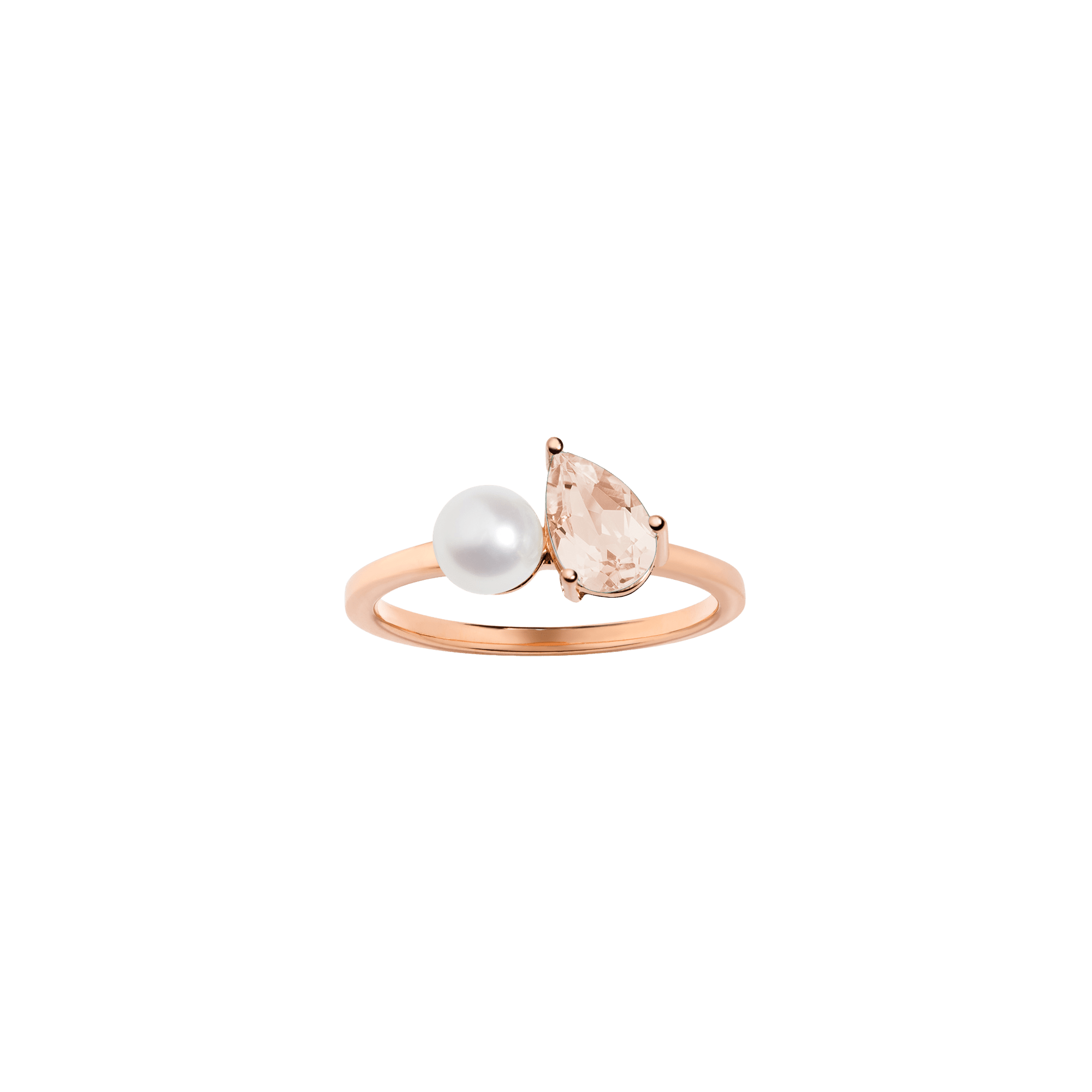 Pearl Toi et Moi Ring - Pink Morganite