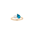 Pearl Toi et Moi Ring - London Blue Topaz