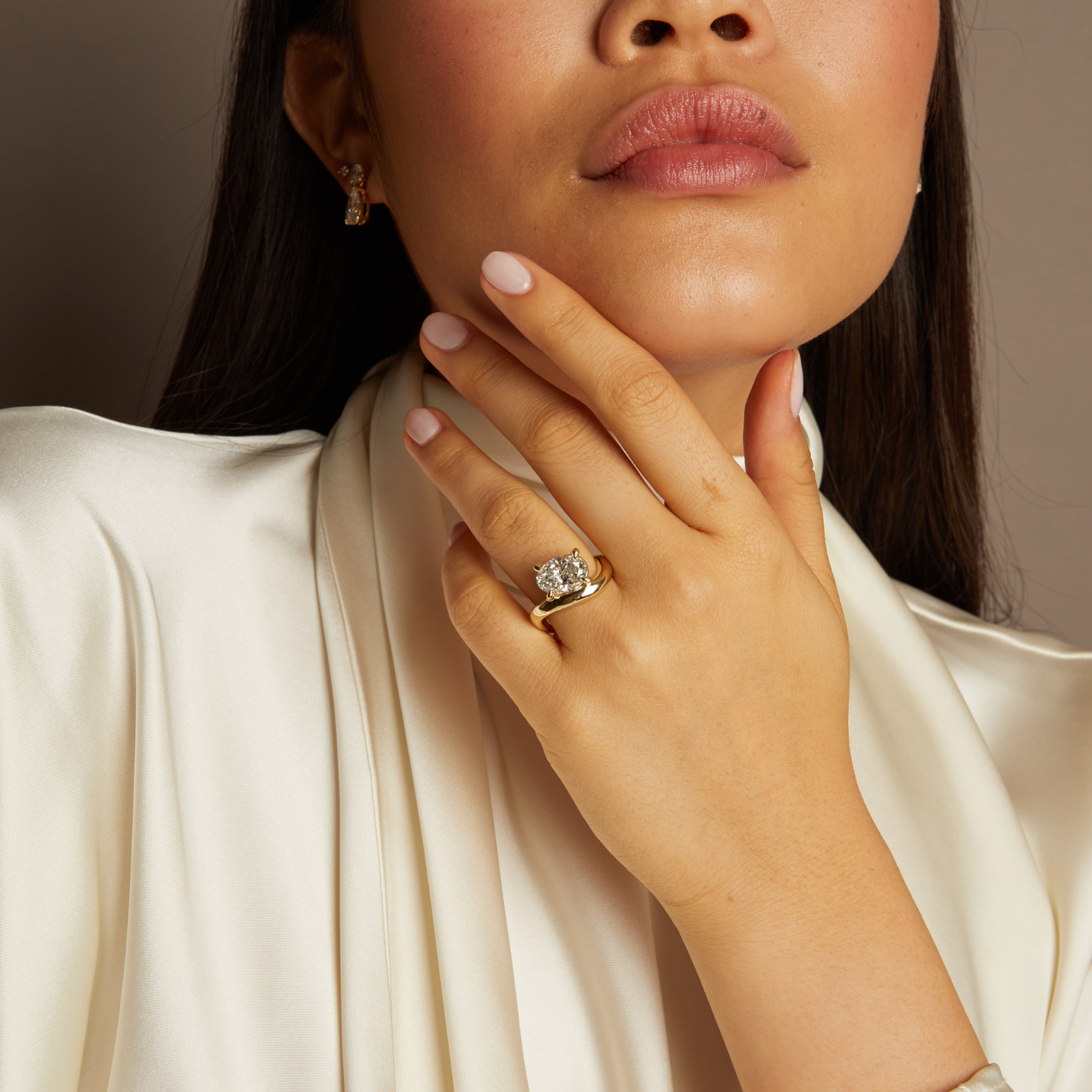 3ct Oval Lab Grown Diamond Floating Ring