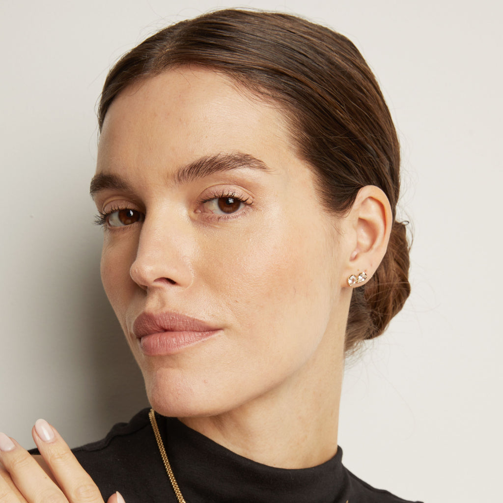 Georgian Toi et Moi Stud Earrings