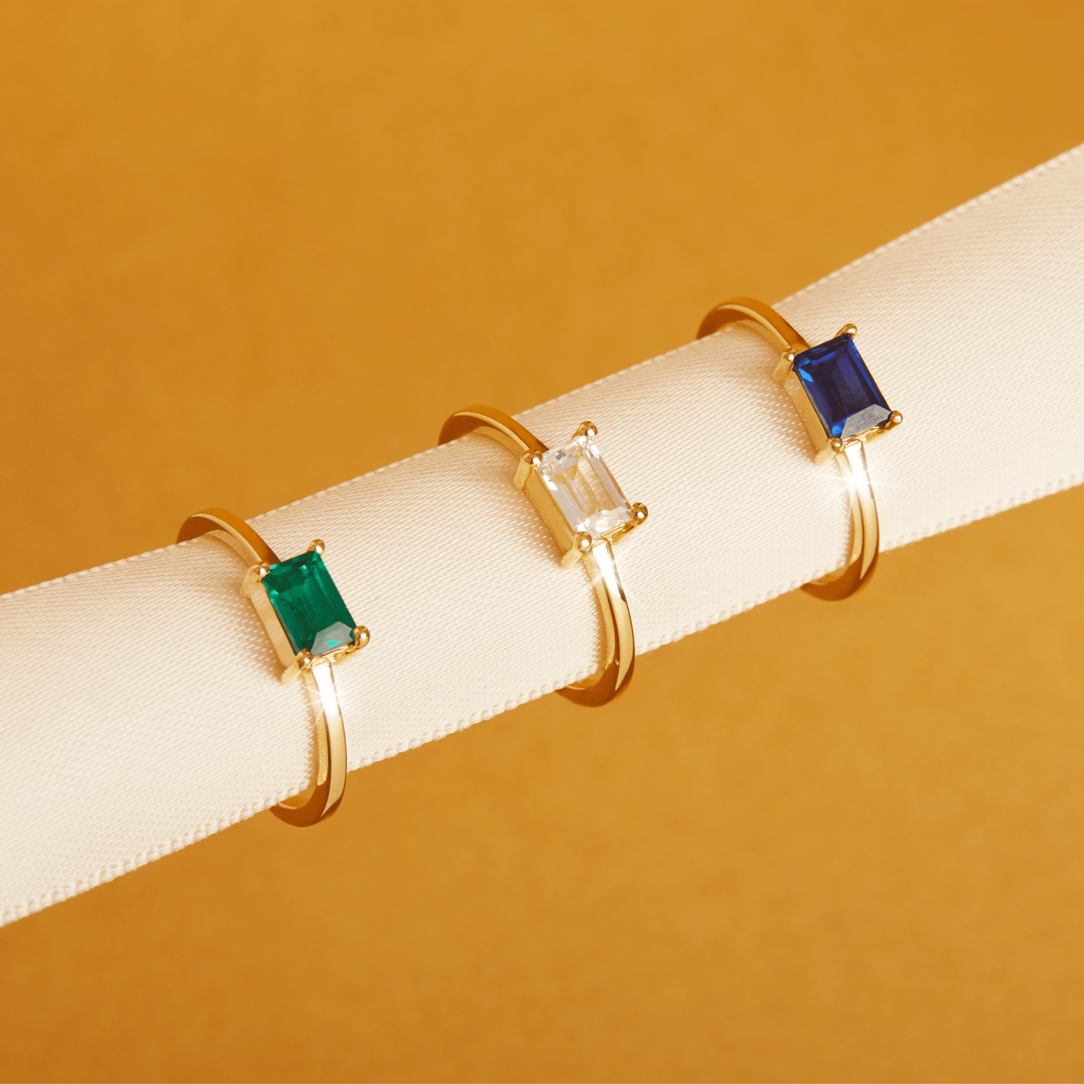 Birthstone Baguette Ring - Garnet