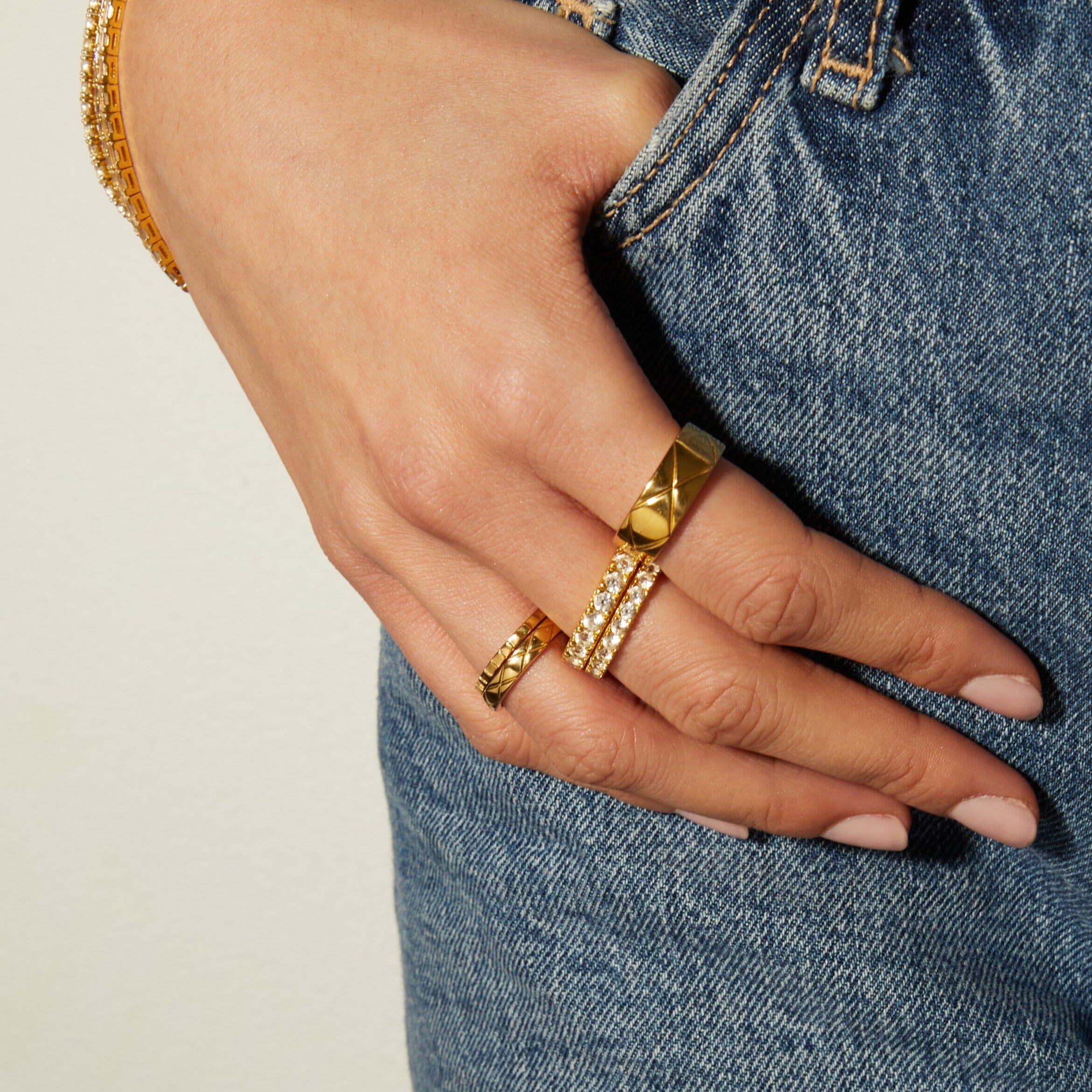 Lab Grown White Sapphire Eternity Ring