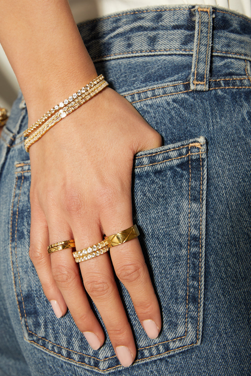 Lab Grown White Sapphire Eternity Ring