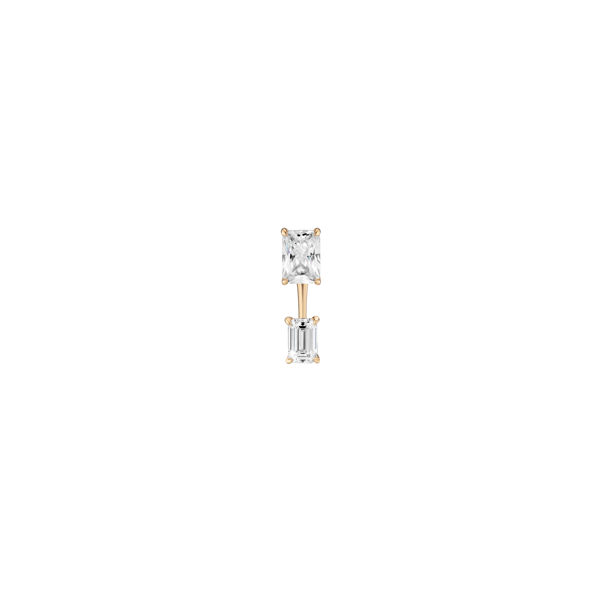 Lab Grown Diamond Ear Jacket - 0.5ct Emerald Bottom Stone