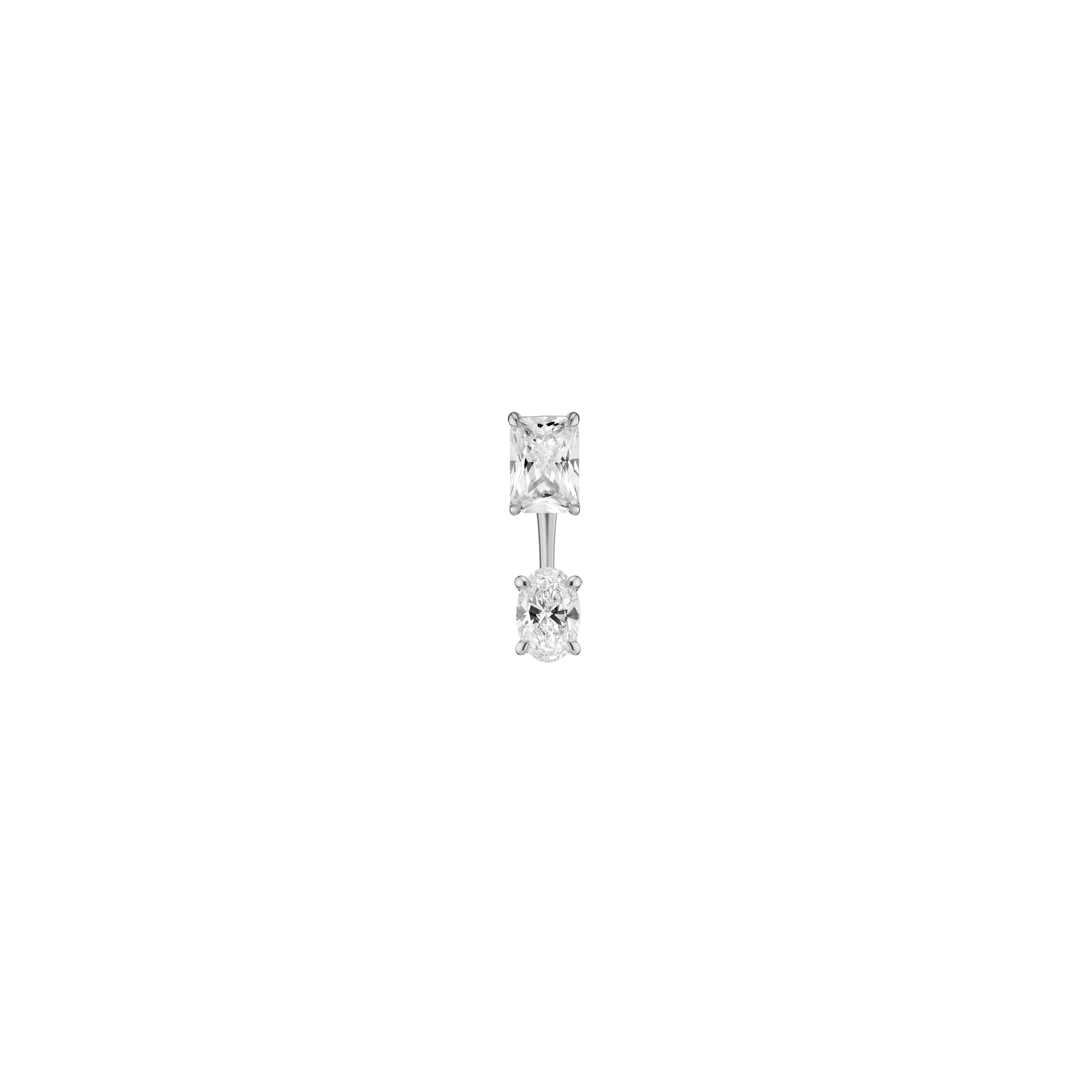 Lab Grown Diamond Ear Jacket - 0.5ct Oval Bottom Stone