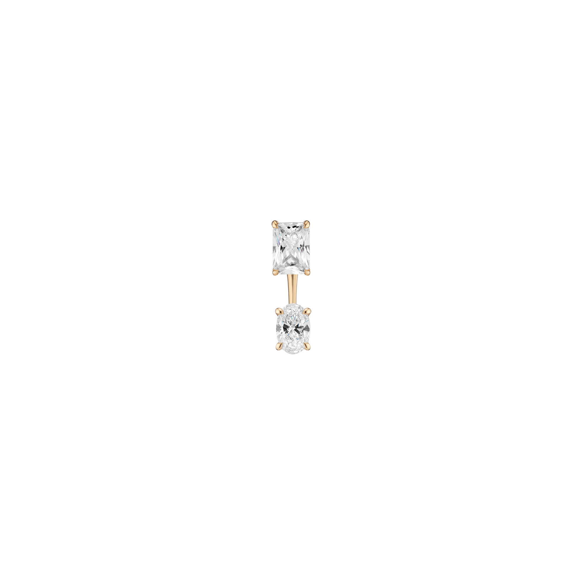 Lab Grown Diamond Ear Jacket - 0.5ct Oval Bottom Stone