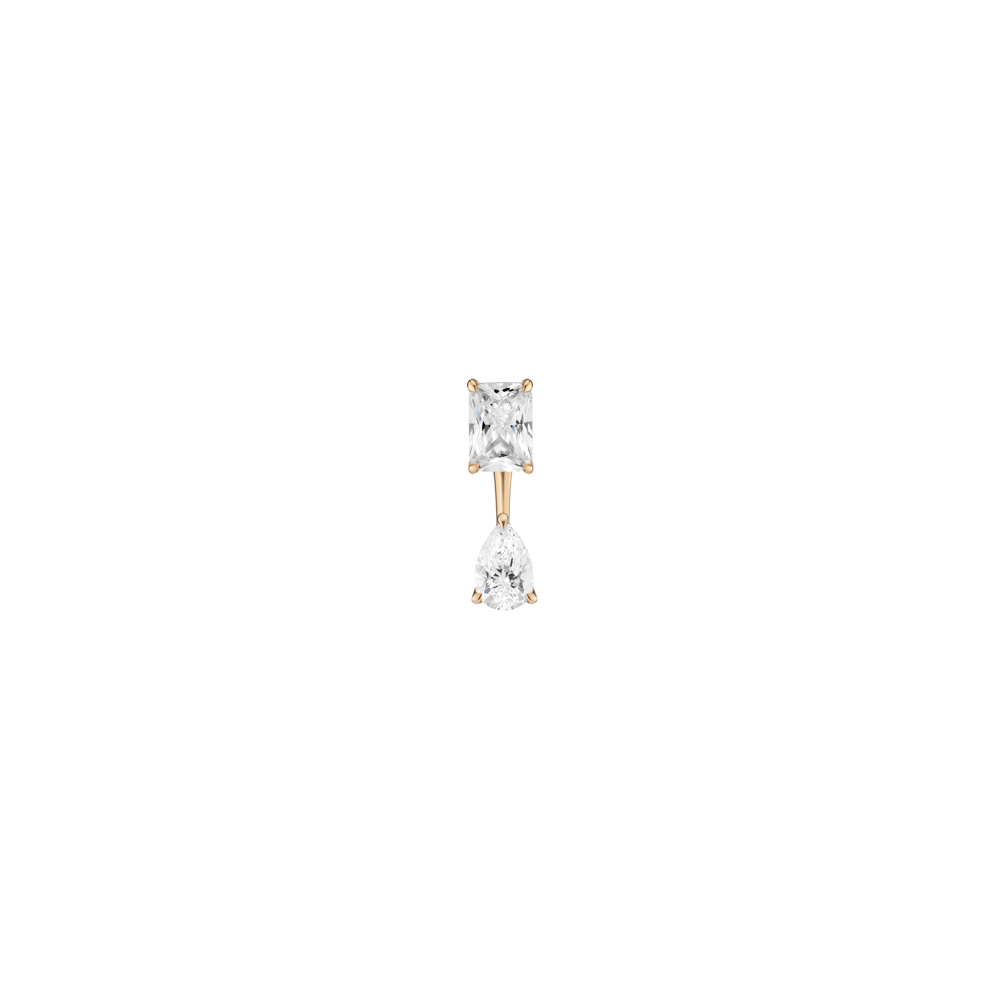 Lab Grown Diamond Ear Jacket - 0.5ct Pear Bottom Stone