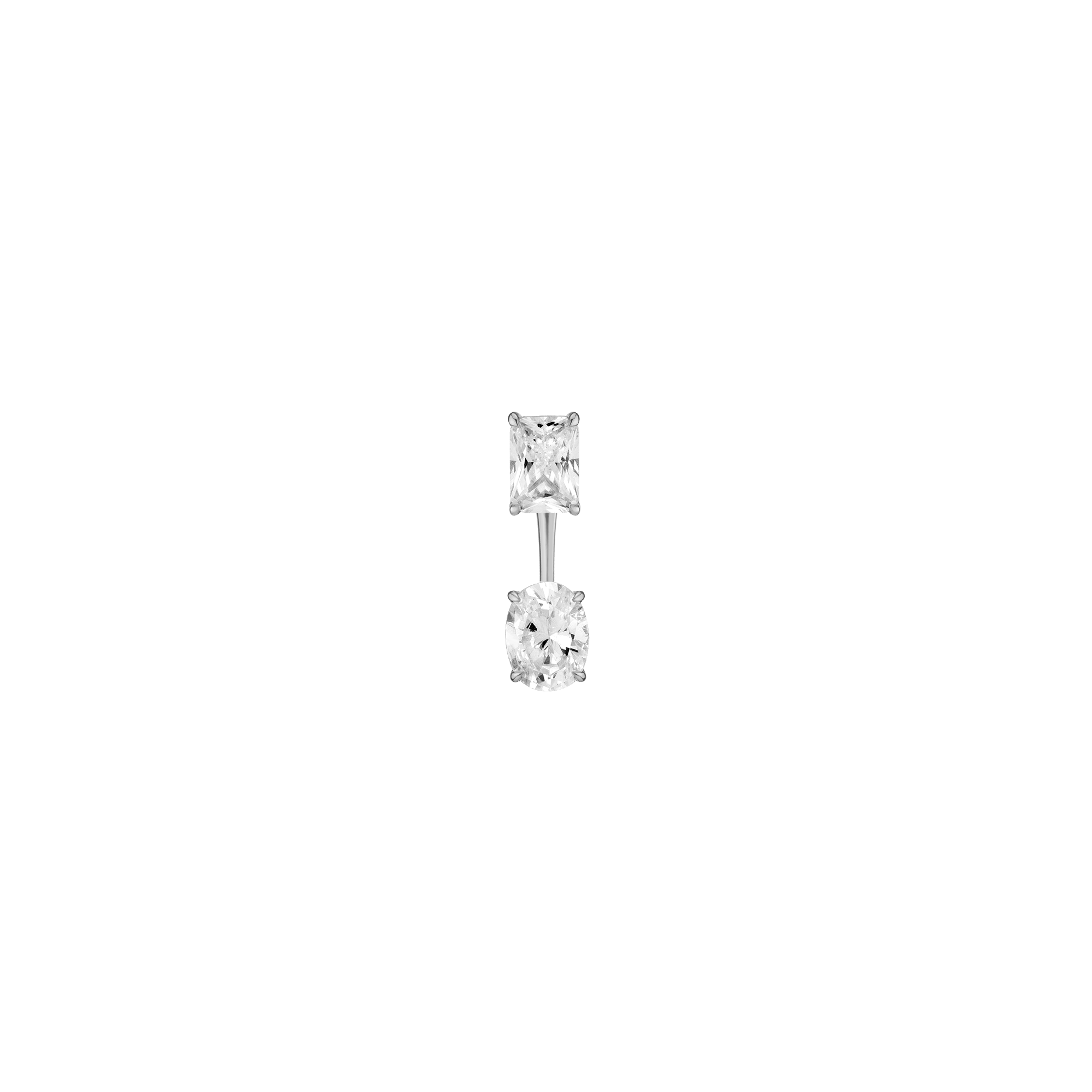 Lab Grown Diamond Ear Jacket - 1ct Oval Bottom Stone