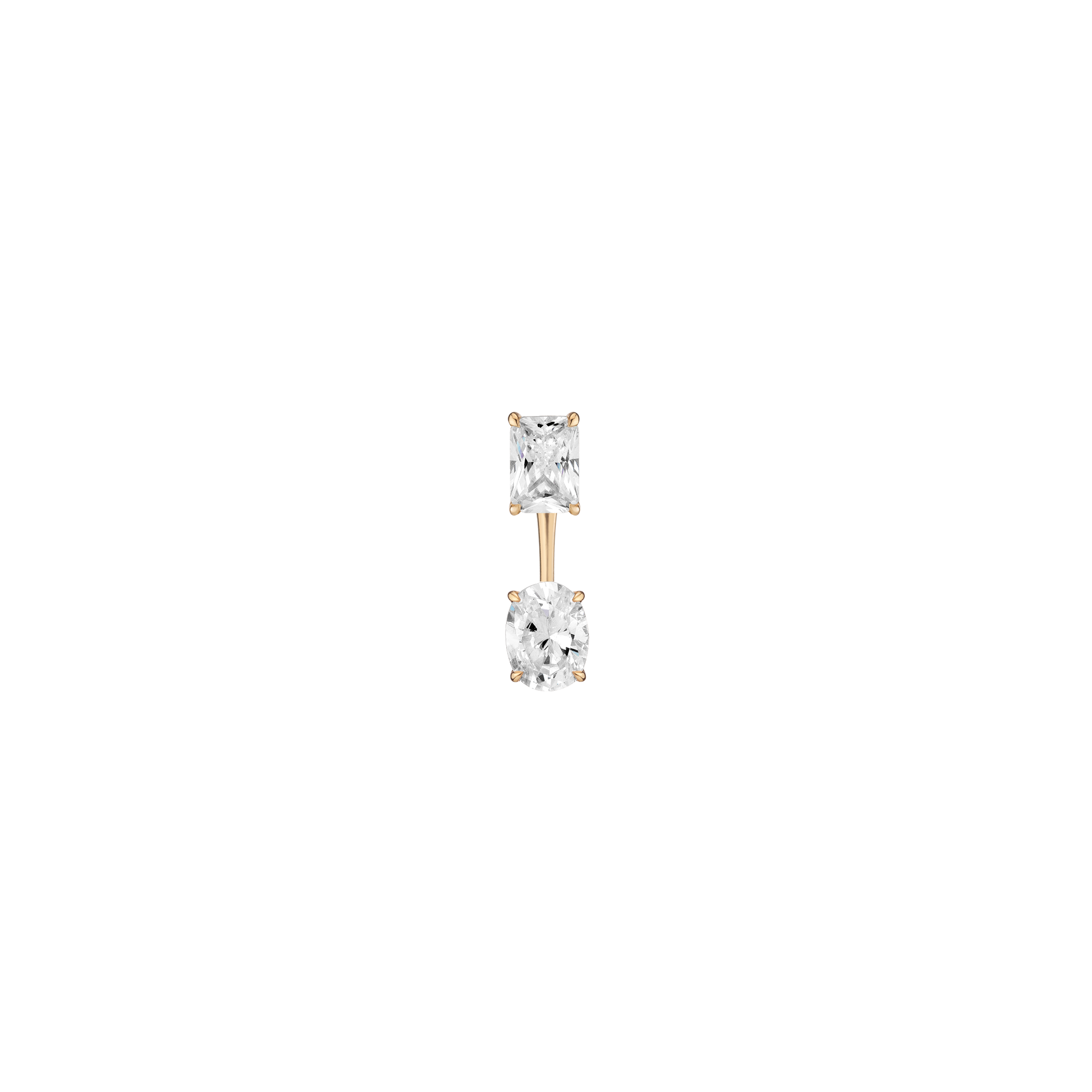 Lab Grown Diamond Ear Jacket - 1ct Oval Bottom Stone