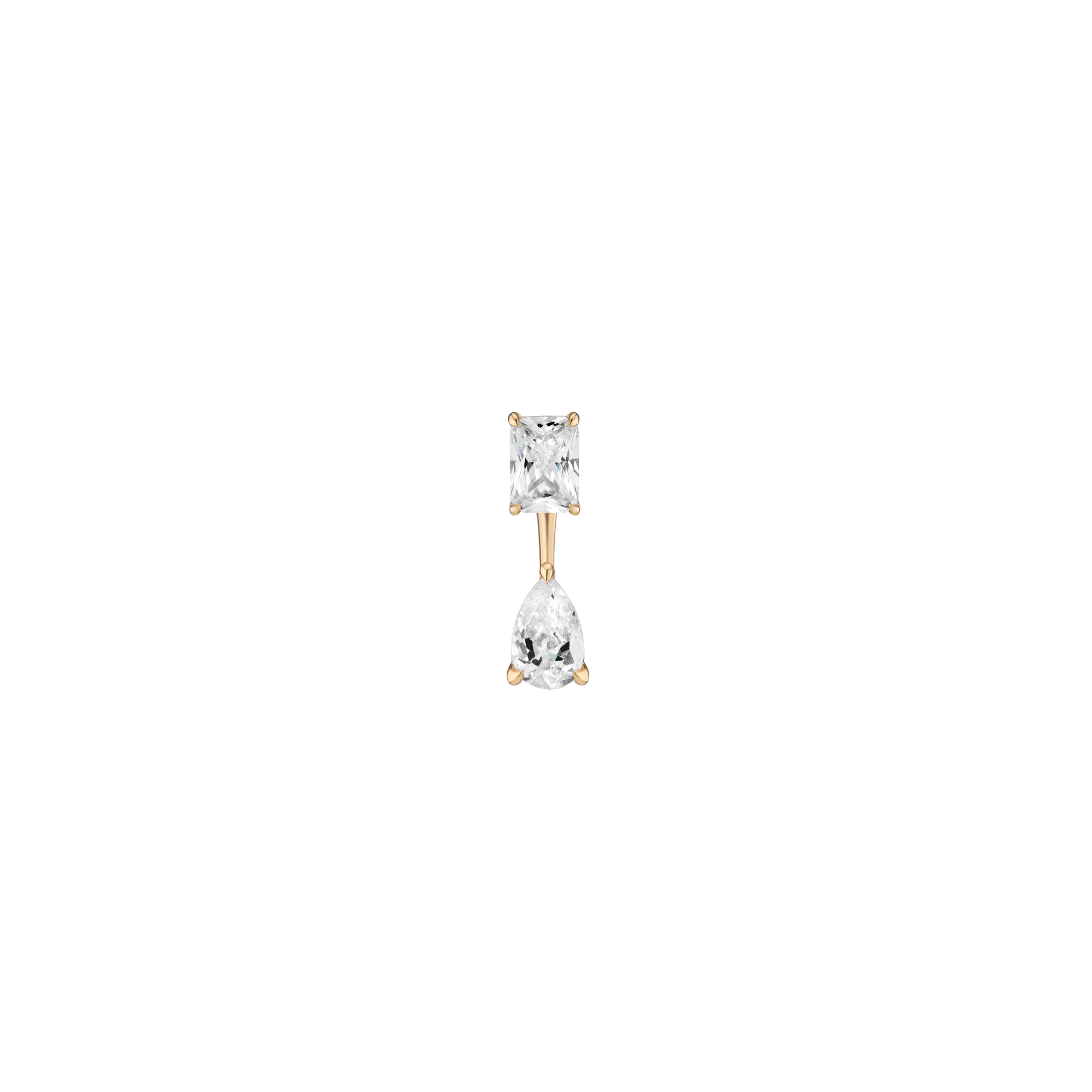 Lab Grown Diamond Ear Jacket - 1ct Pear Bottom Stone