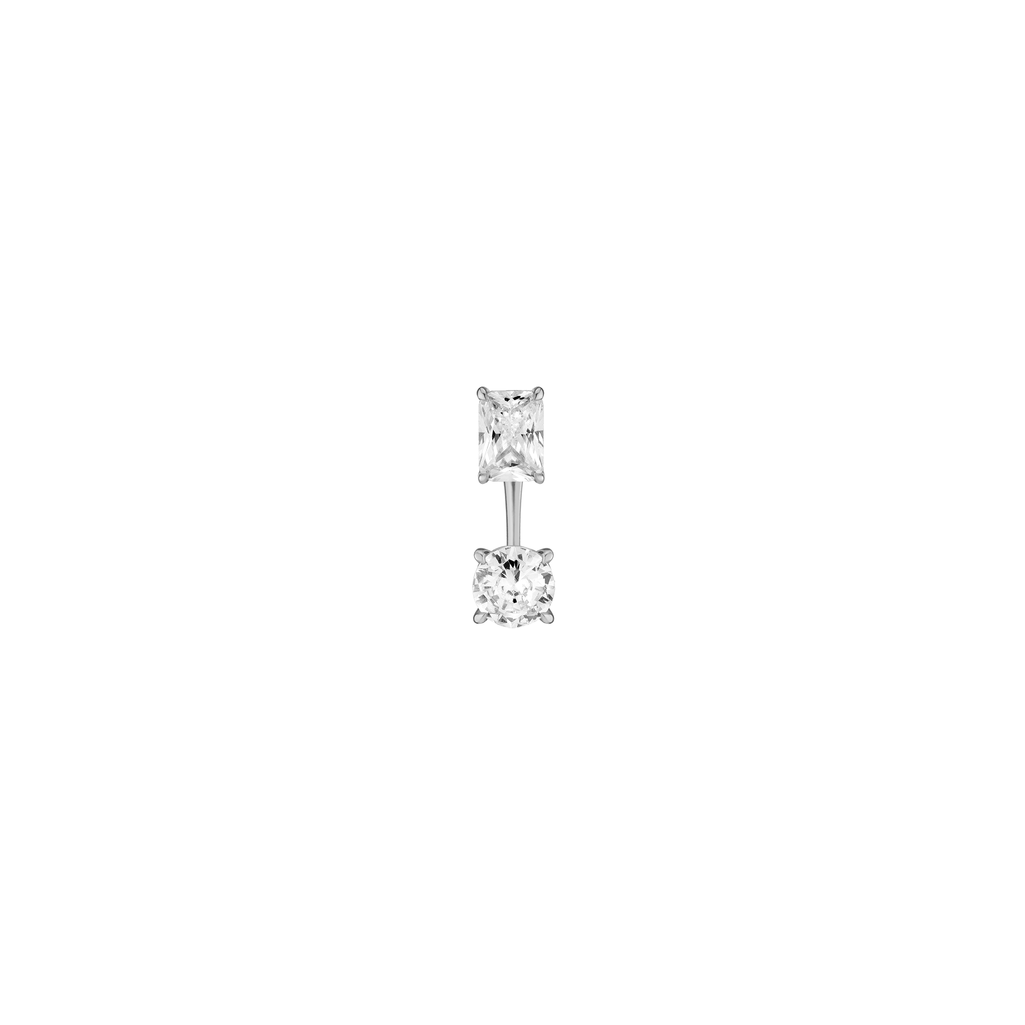 Lab Grown Diamond Ear Jacket - 1ct Round Bottom Stone