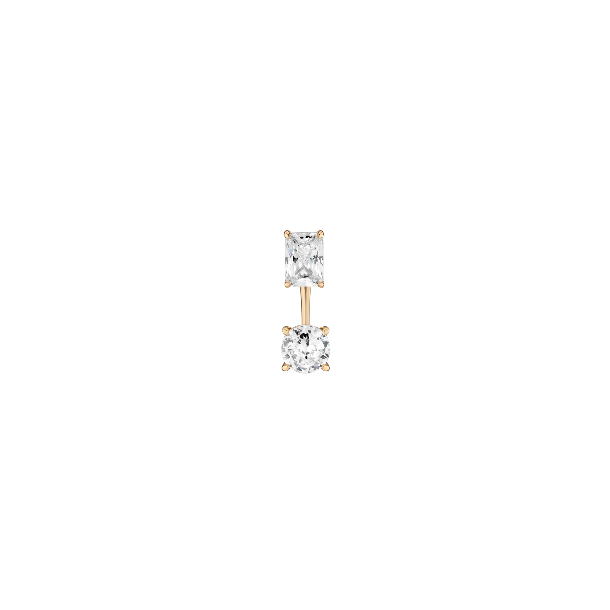 Lab Grown Diamond Ear Jacket - 1ct Round Bottom Stone