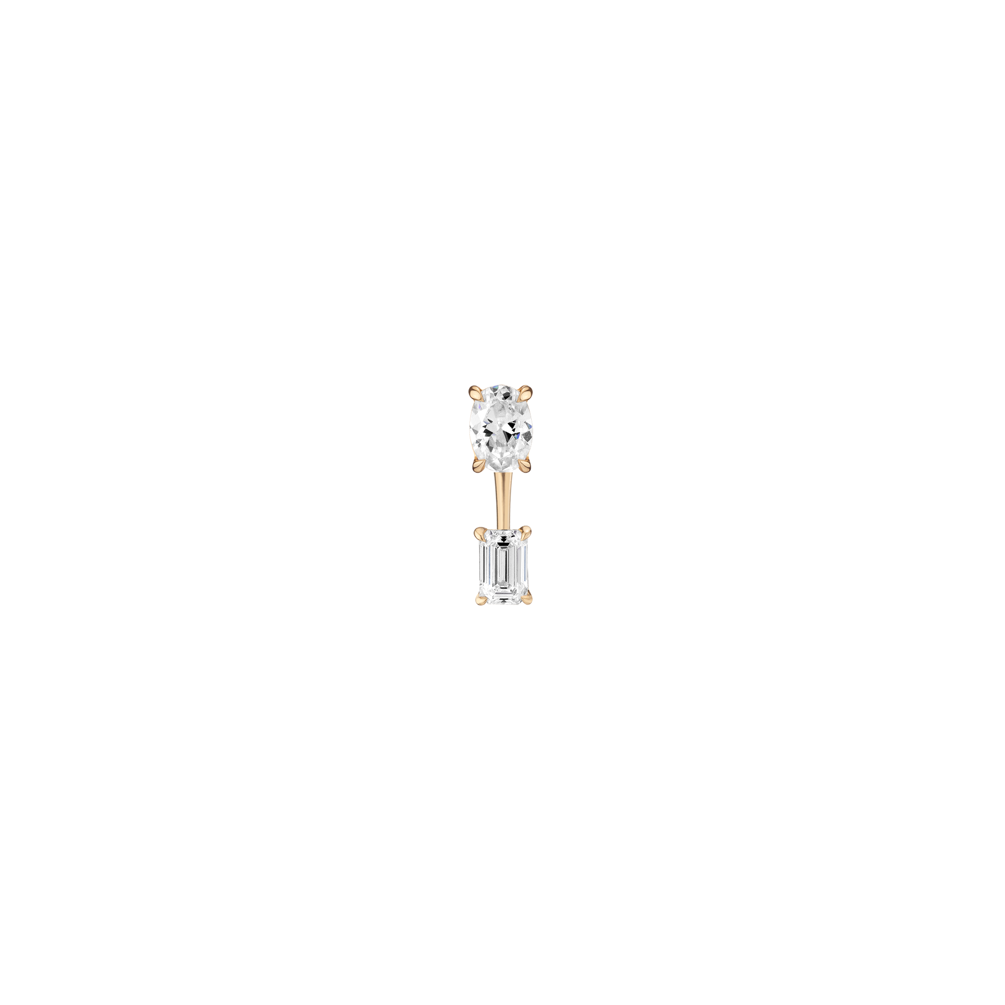Lab Grown Diamond Ear Jacket - 0.5ct Emerald Bottom Stone