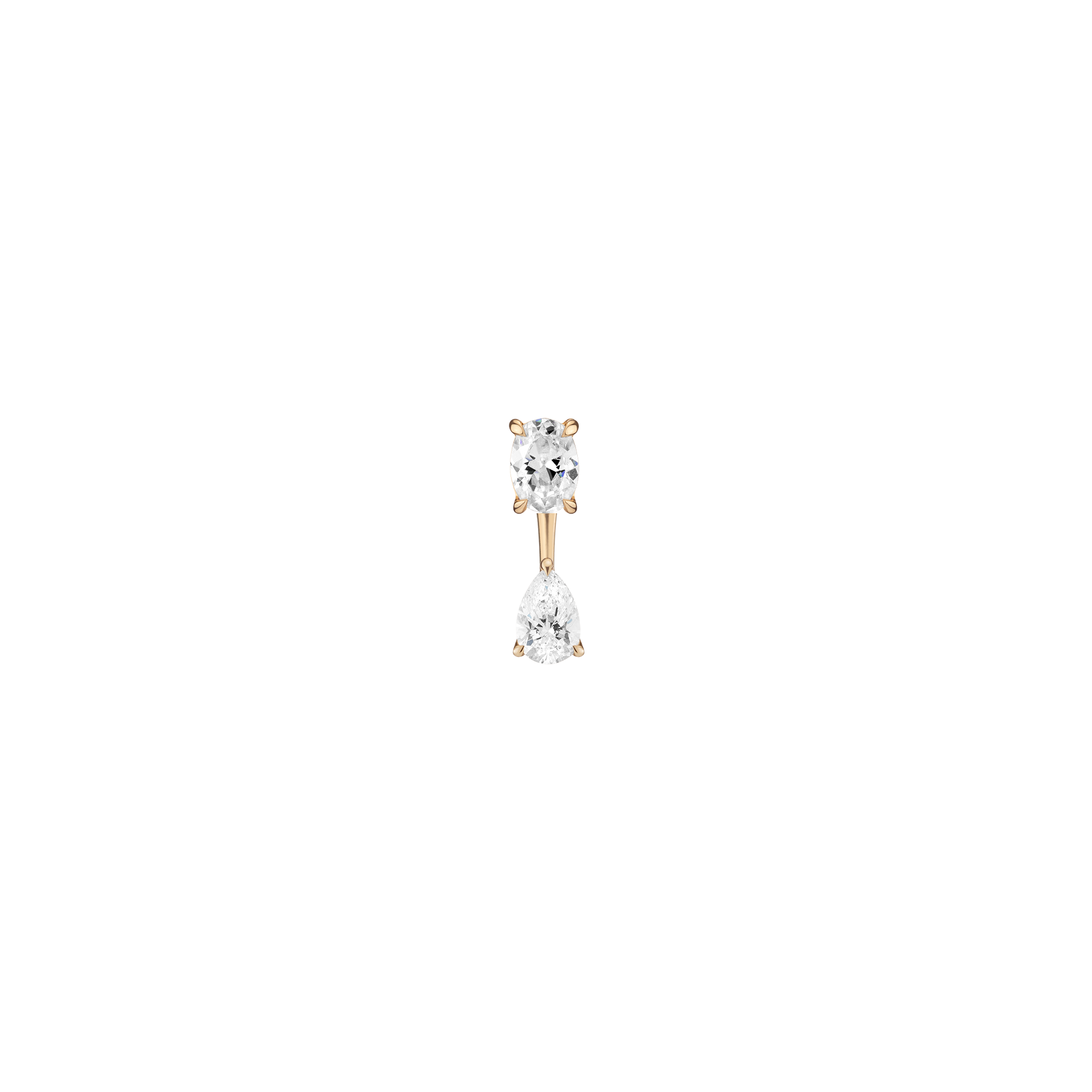 Lab Grown Diamond Ear Jacket - 0.5ct Pear Bottom Stone