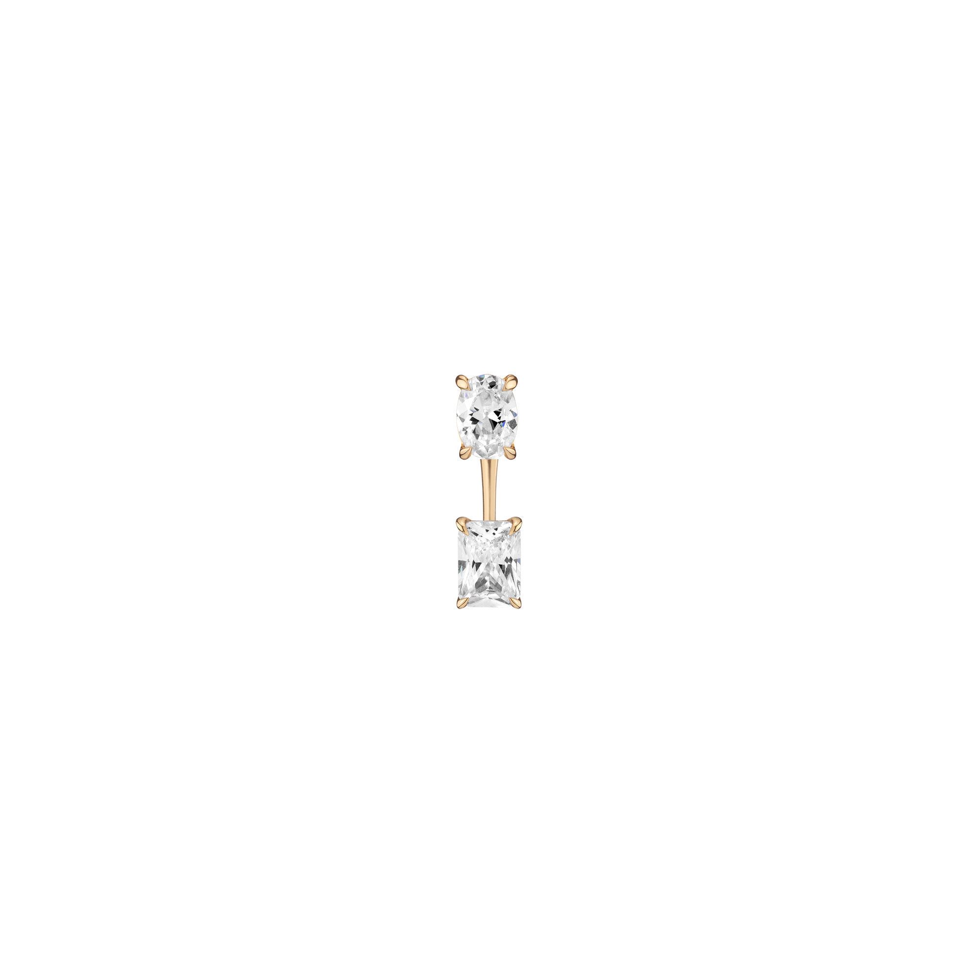 Lab Grown Diamond Ear Jacket - 1.5ct Emerald Bottom Stone