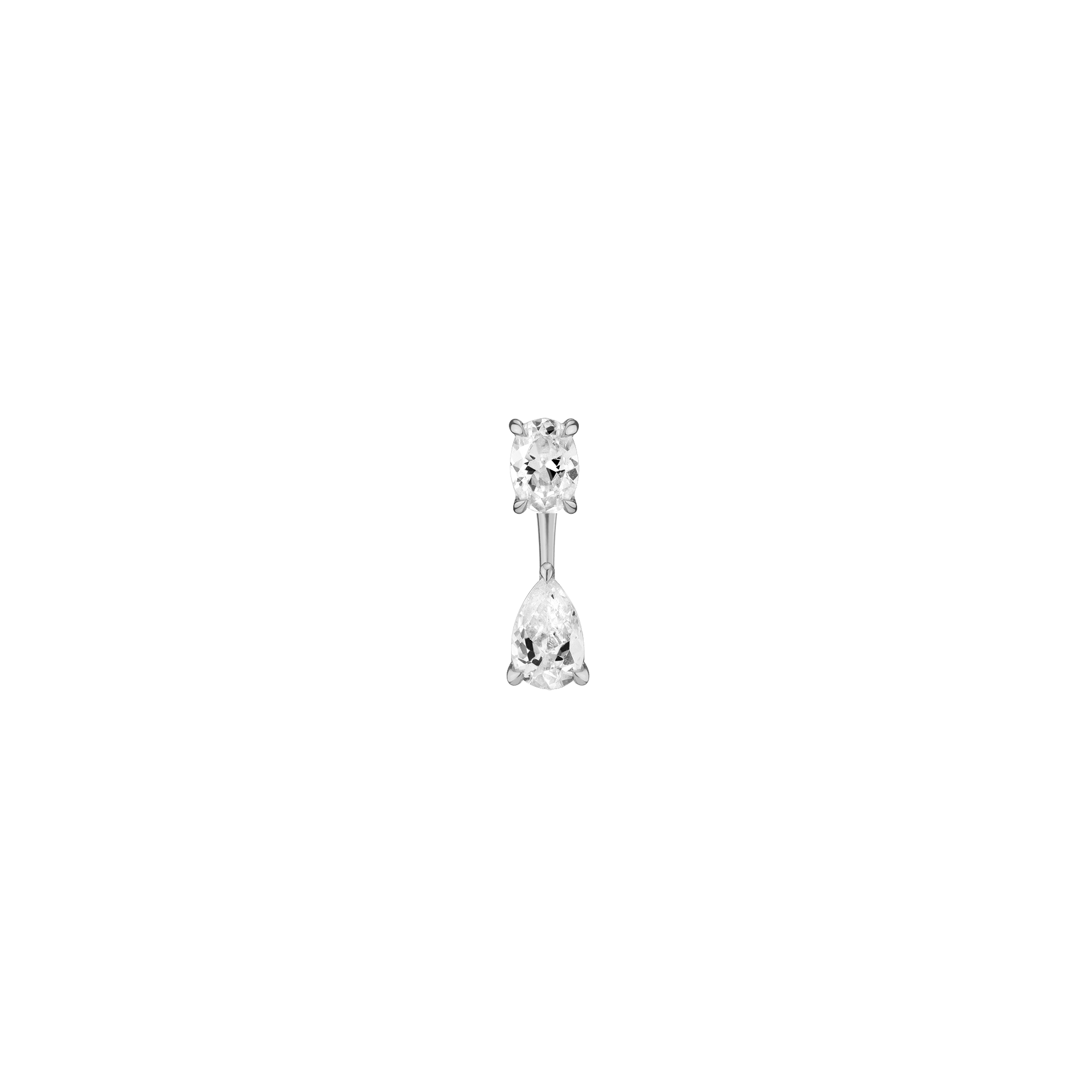 Lab Grown Diamond Ear Jacket - 1ct Pear Bottom Stone