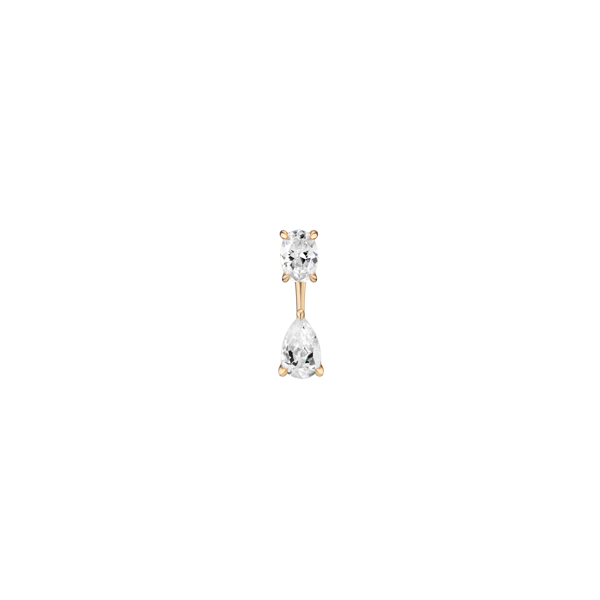 Lab Grown Diamond Ear Jacket - 1ct Pear Bottom Stone