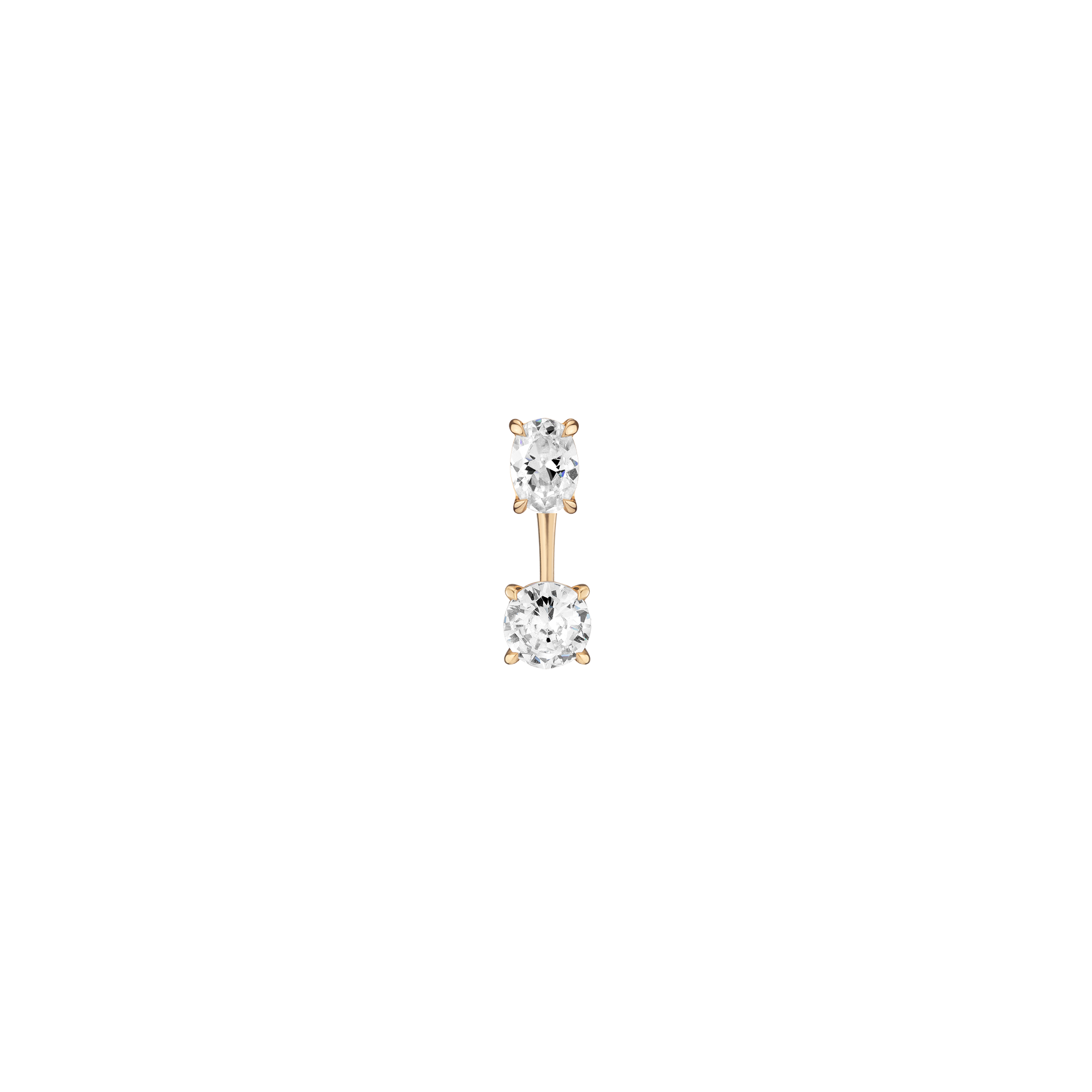 Lab Grown Diamond Ear Jacket - 1ct Round Bottom Stone