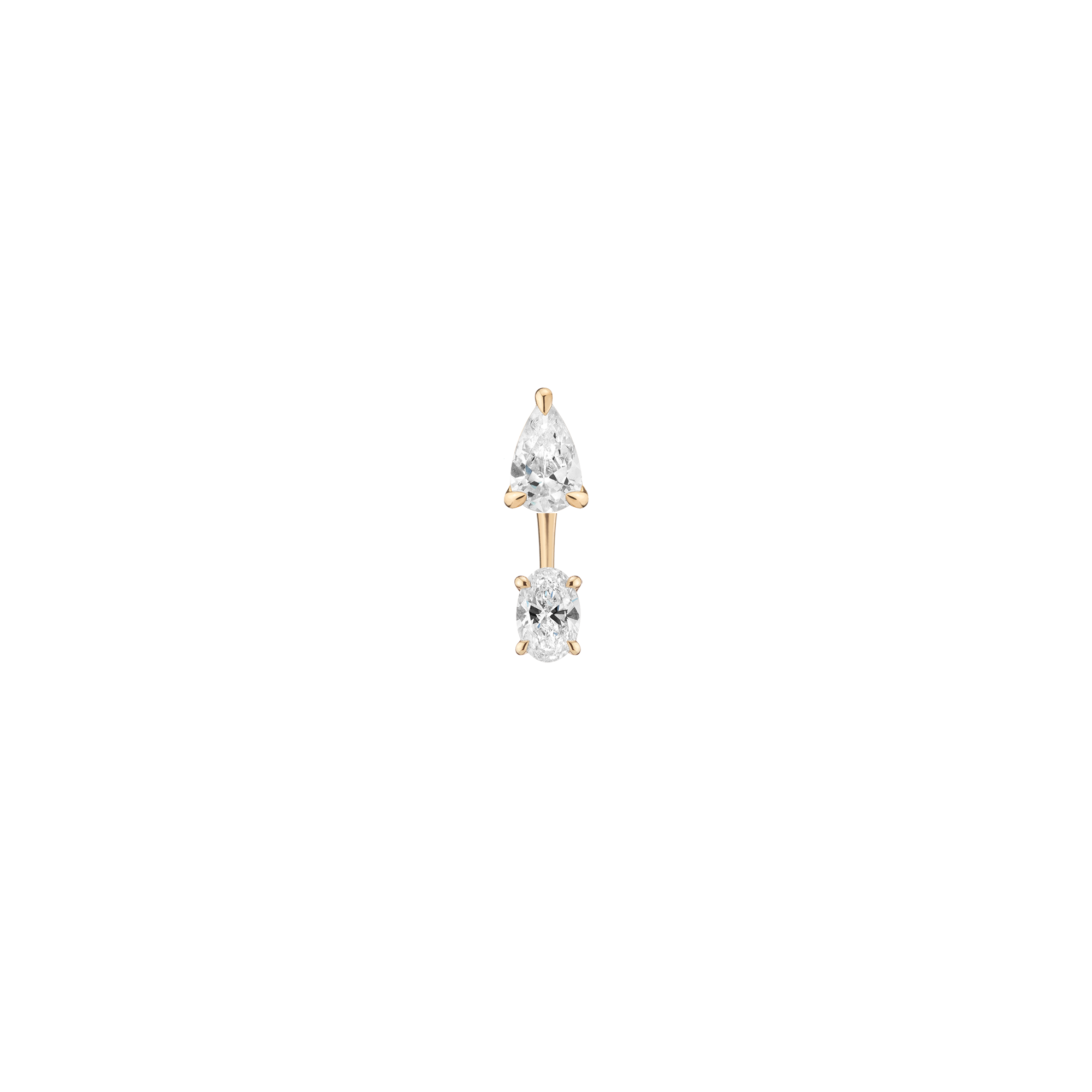 Lab Grown Diamond Ear Jacket - 0.5ct Oval Bottom Stone