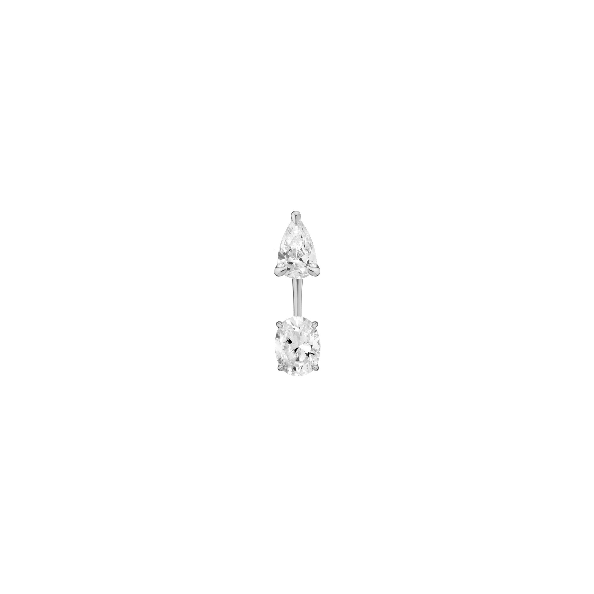 Lab Grown Diamond Ear Jacket - 1ct Oval Bottom Stone