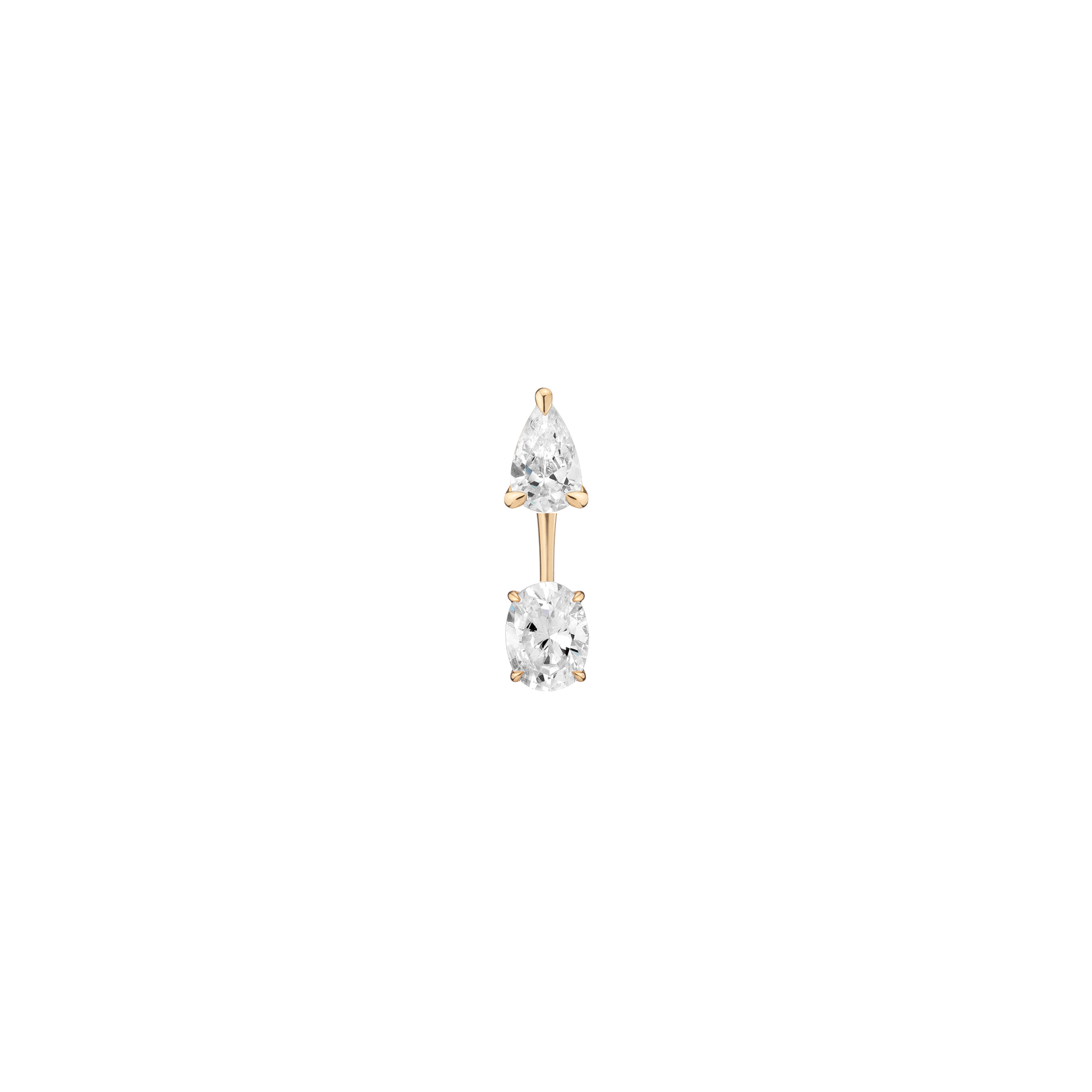 Lab Grown Diamond Ear Jacket - 1ct Oval Bottom Stone