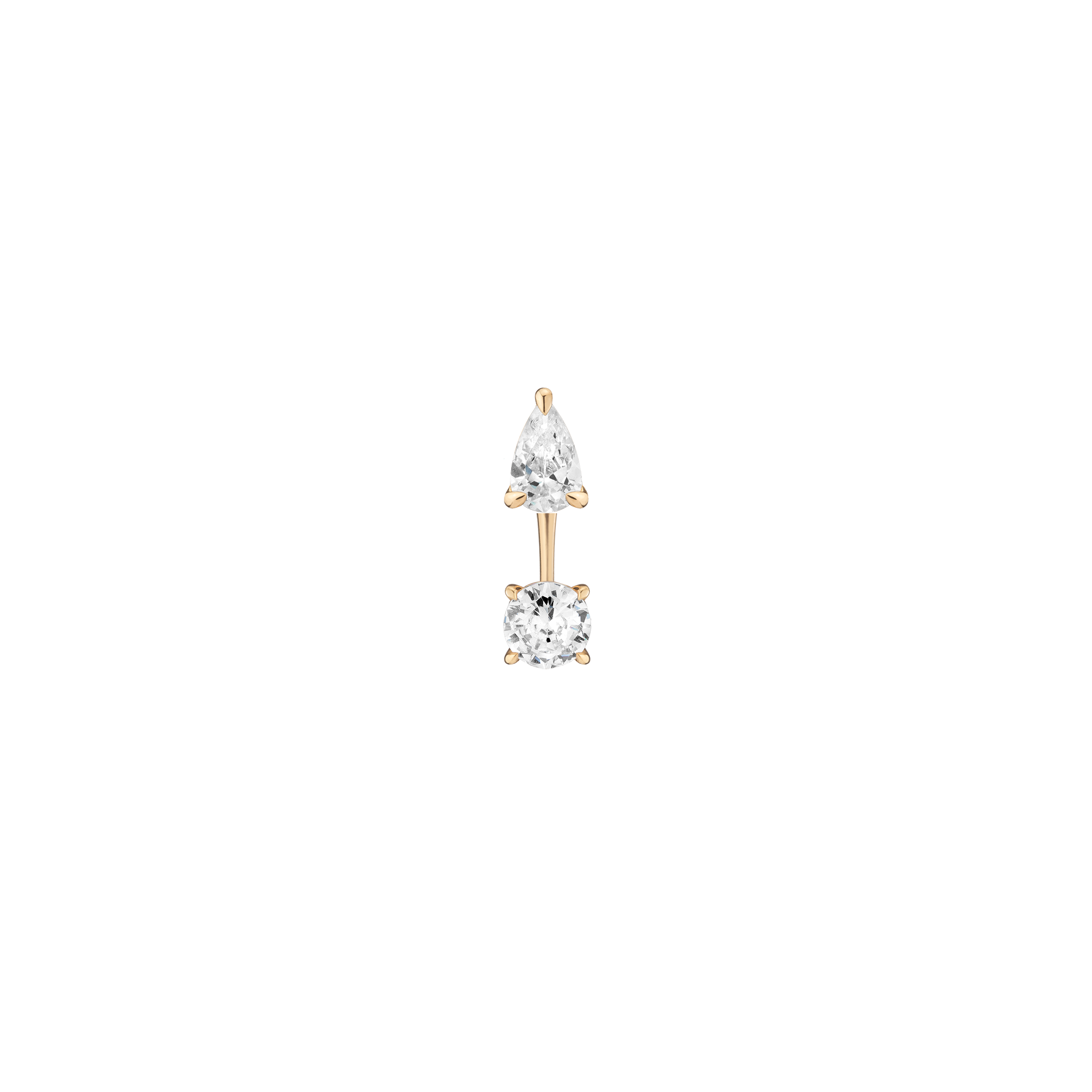 Lab Grown Diamond Ear Jacket - 1ct Round Bottom Stone