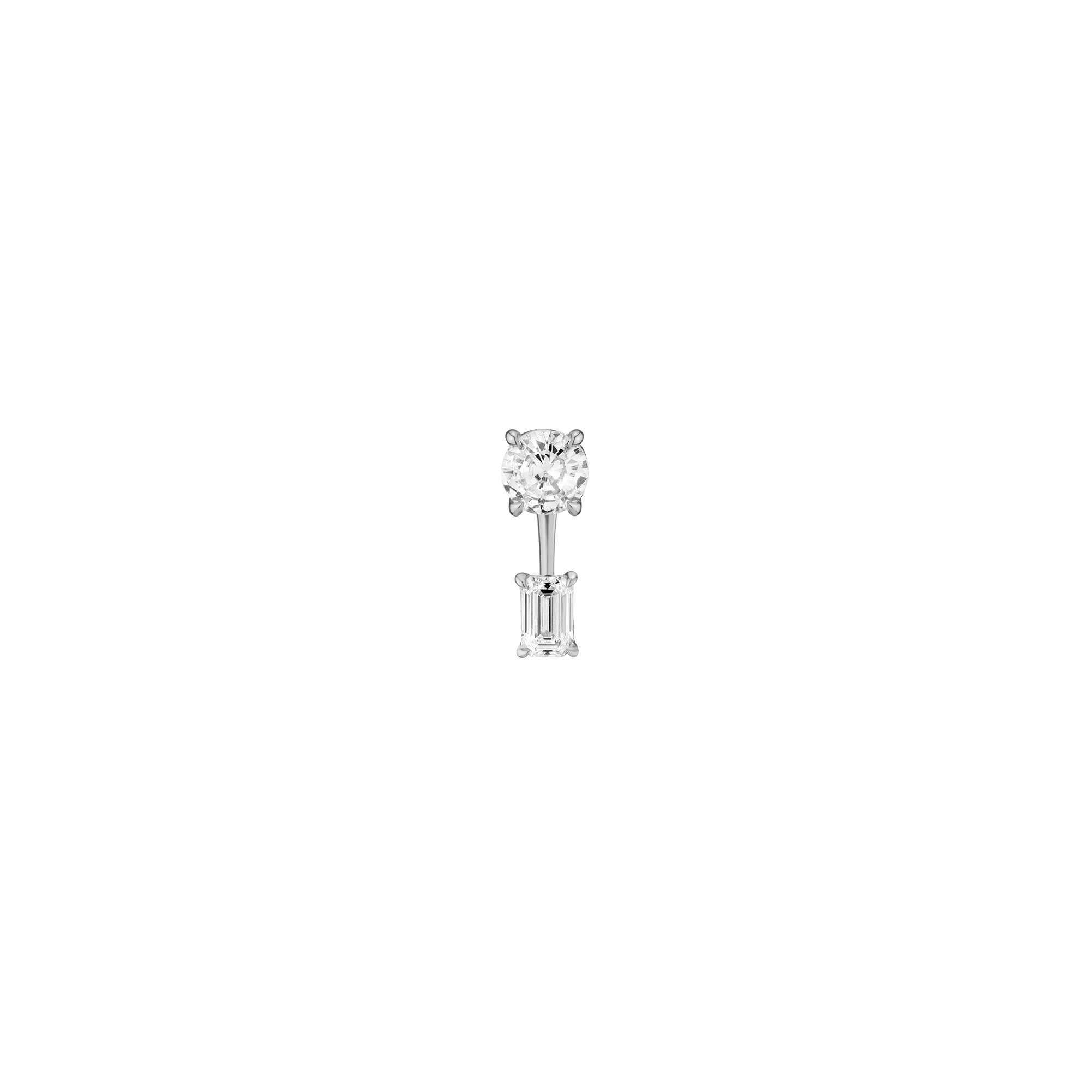 Lab Grown Diamond Ear Jacket - 0.5ct Emerald Bottom Stone