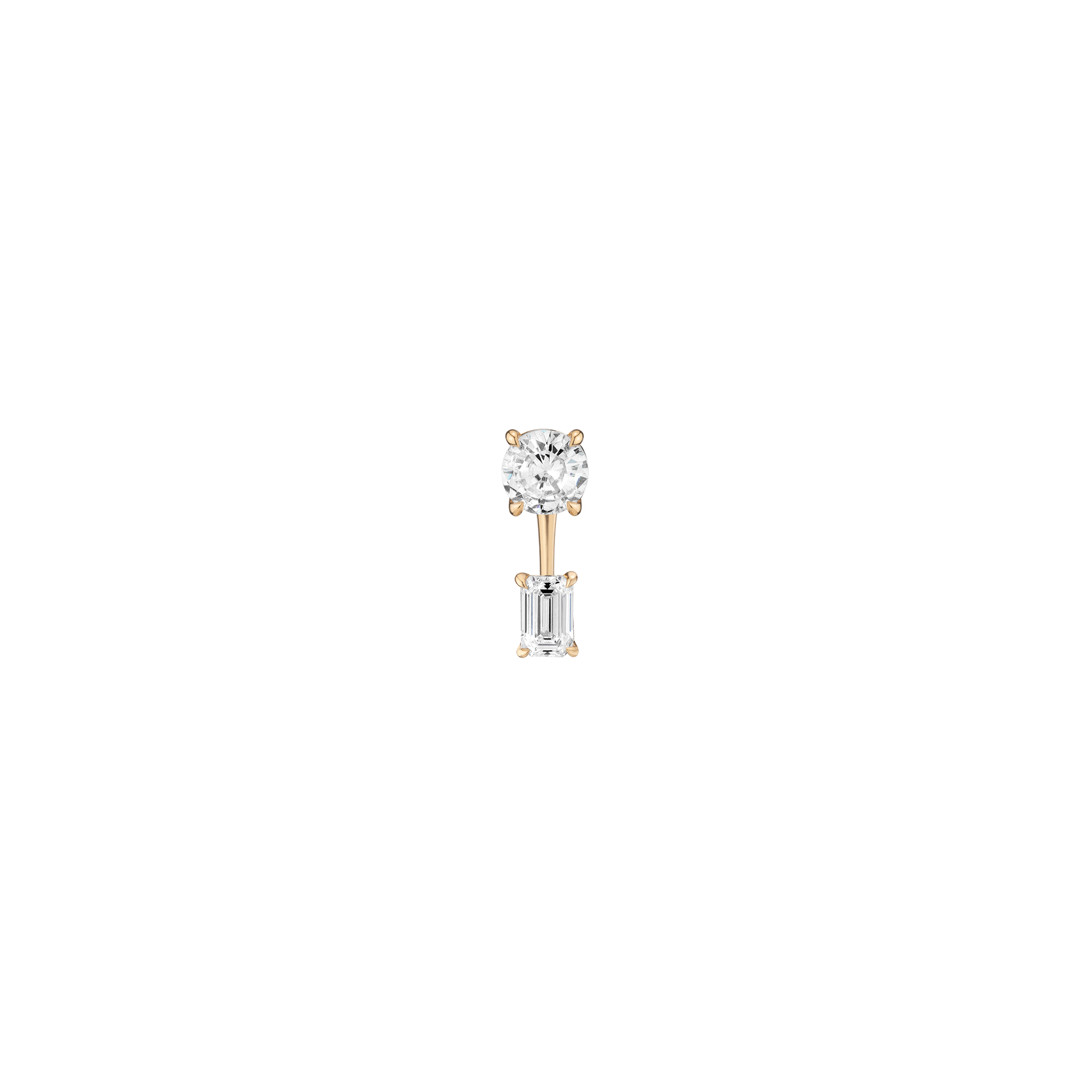Lab Grown Diamond Ear Jacket - 0.5ct Emerald Bottom Stone