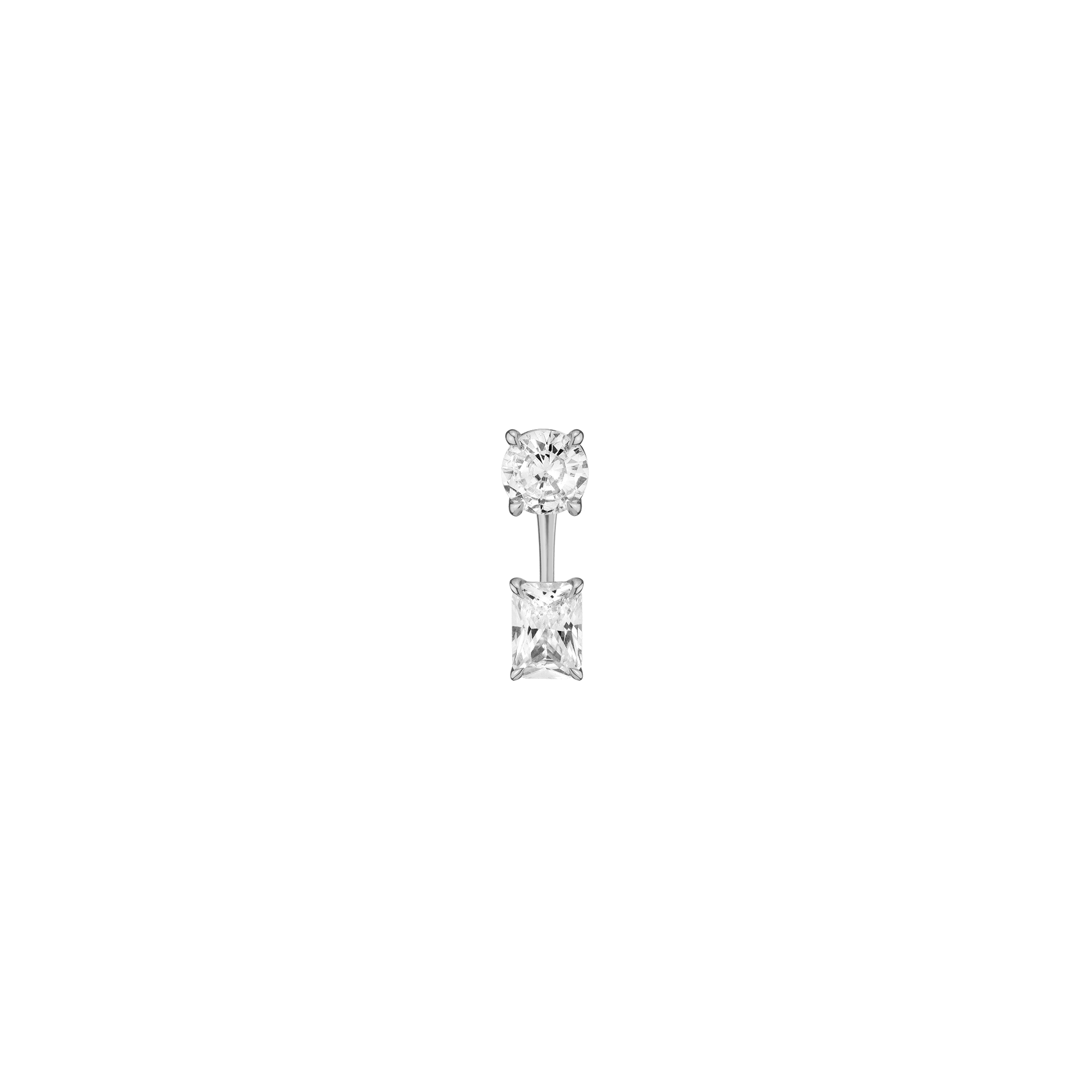 Lab Grown Diamond Ear Jacket - 1.5ct Emerald Bottom Stone