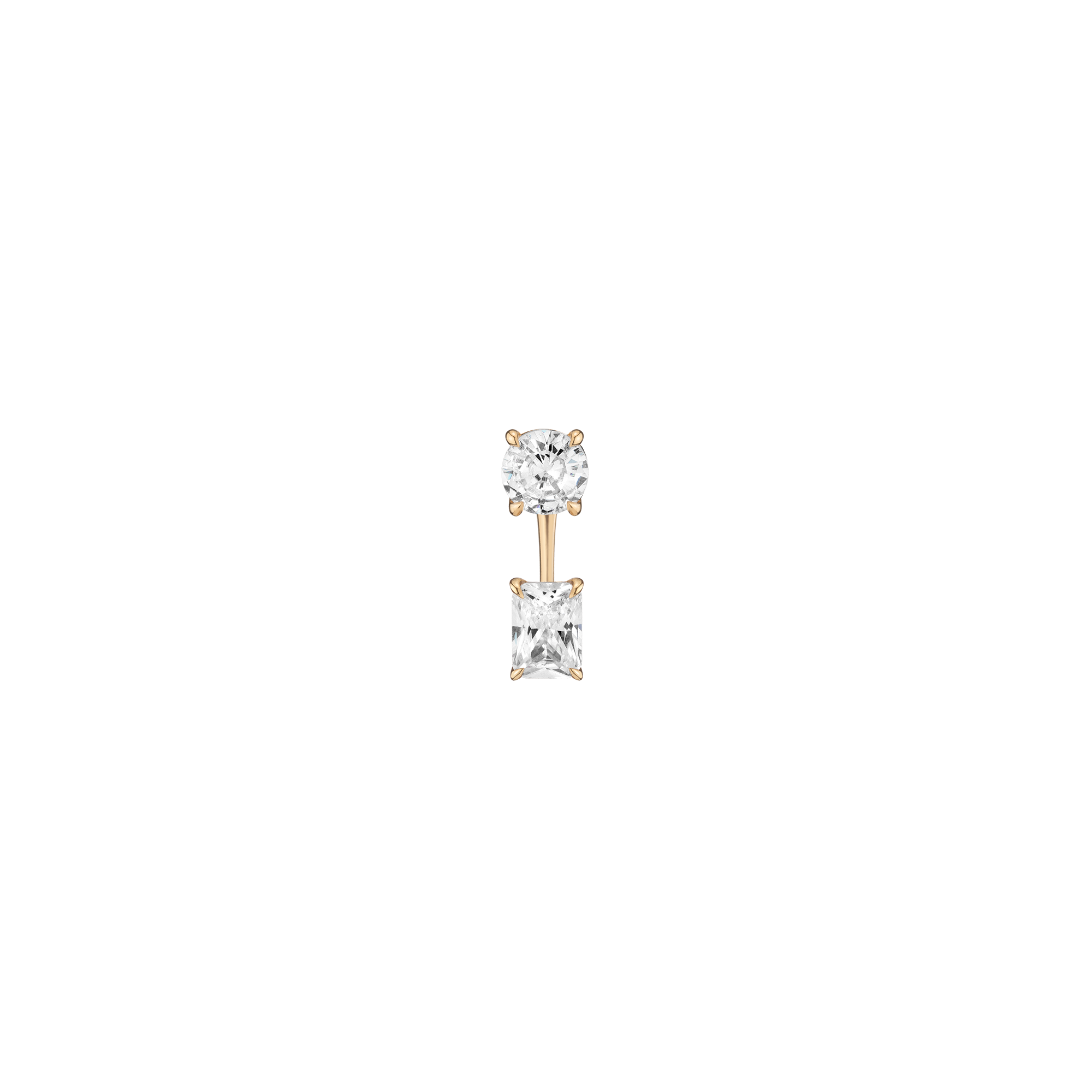 Lab Grown Diamond Ear Jacket - 1.5ct Emerald Bottom Stone