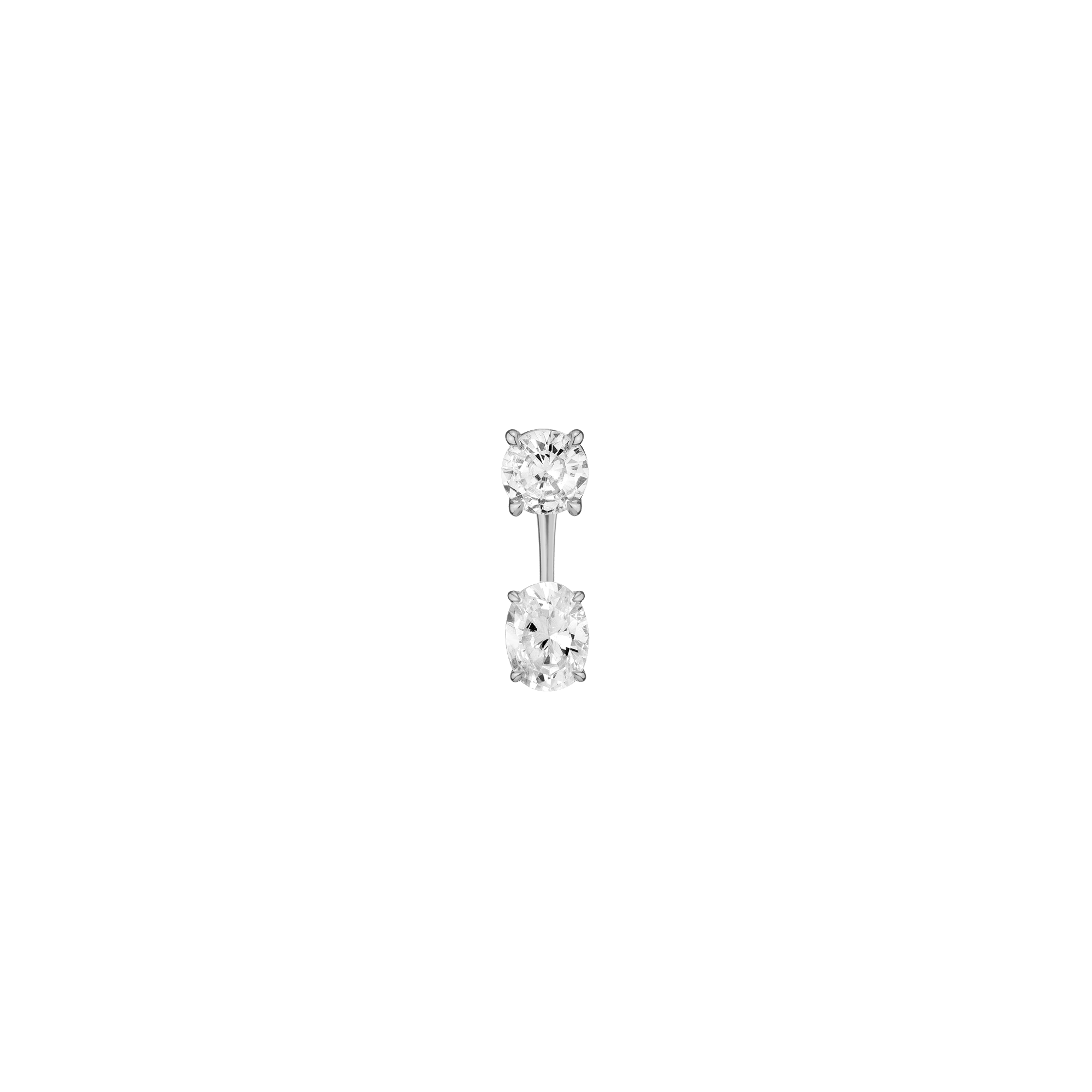 Lab Grown Diamond Ear Jacket - 1ct Oval Bottom Stone
