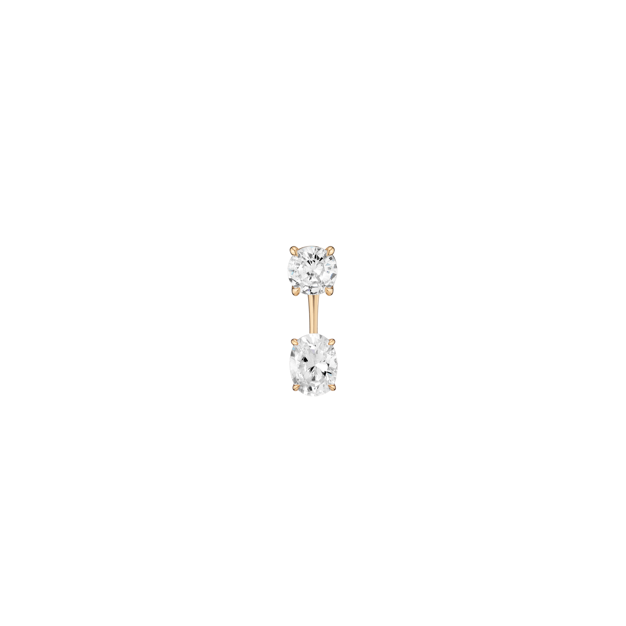 Lab Grown Diamond Ear Jacket - 1ct Oval Bottom Stone