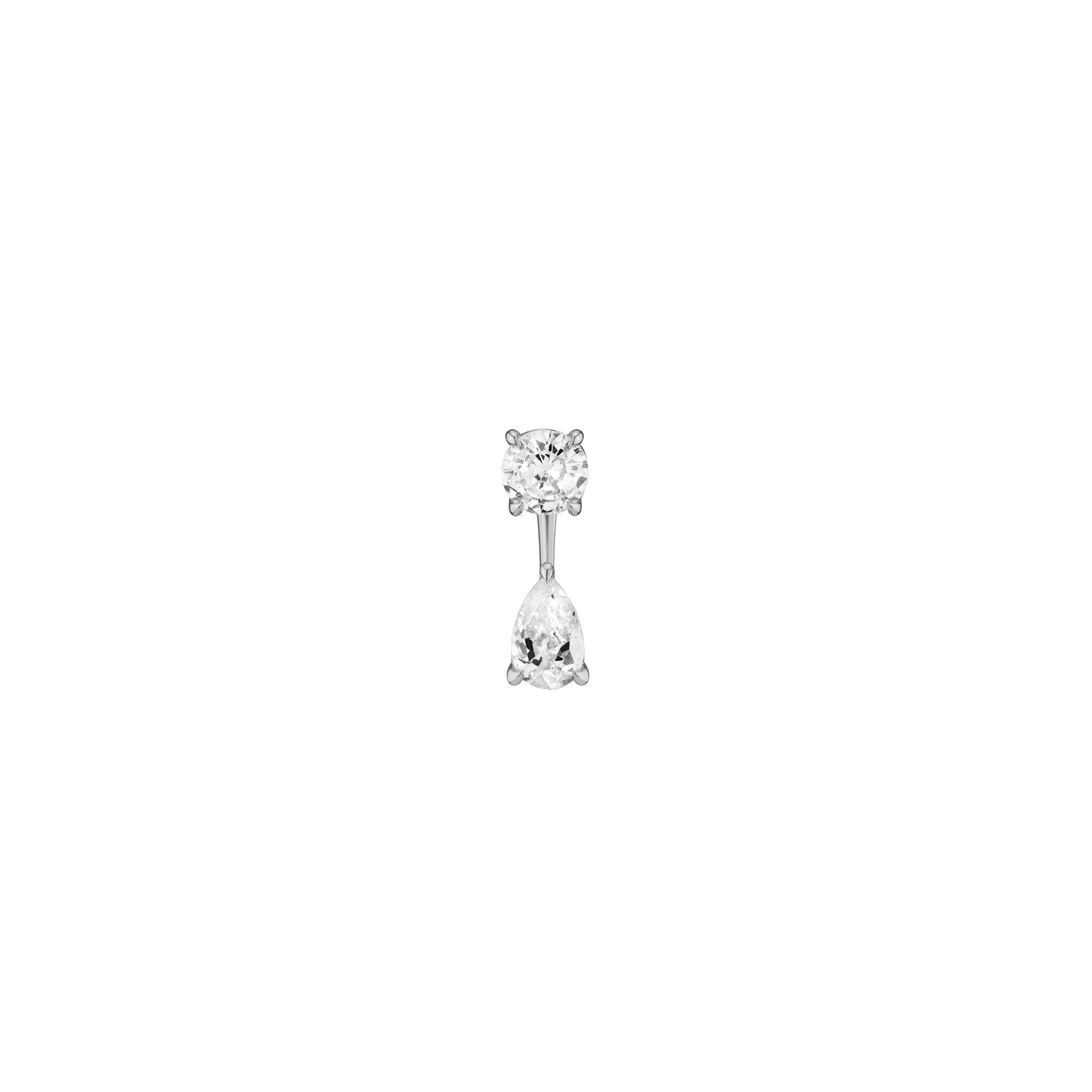 Lab Grown Diamond Ear Jacket - 1ct Pear Bottom Stone