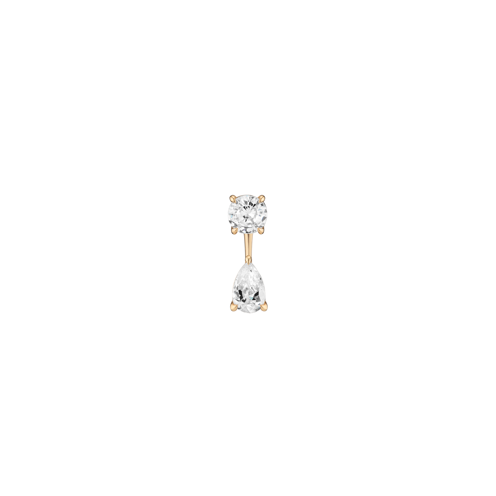 Lab Grown Diamond Ear Jacket - 1ct Pear Bottom Stone