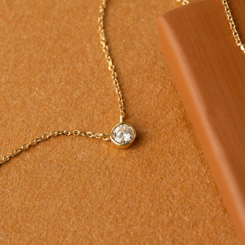 Medium Diamond Bezel Necklace