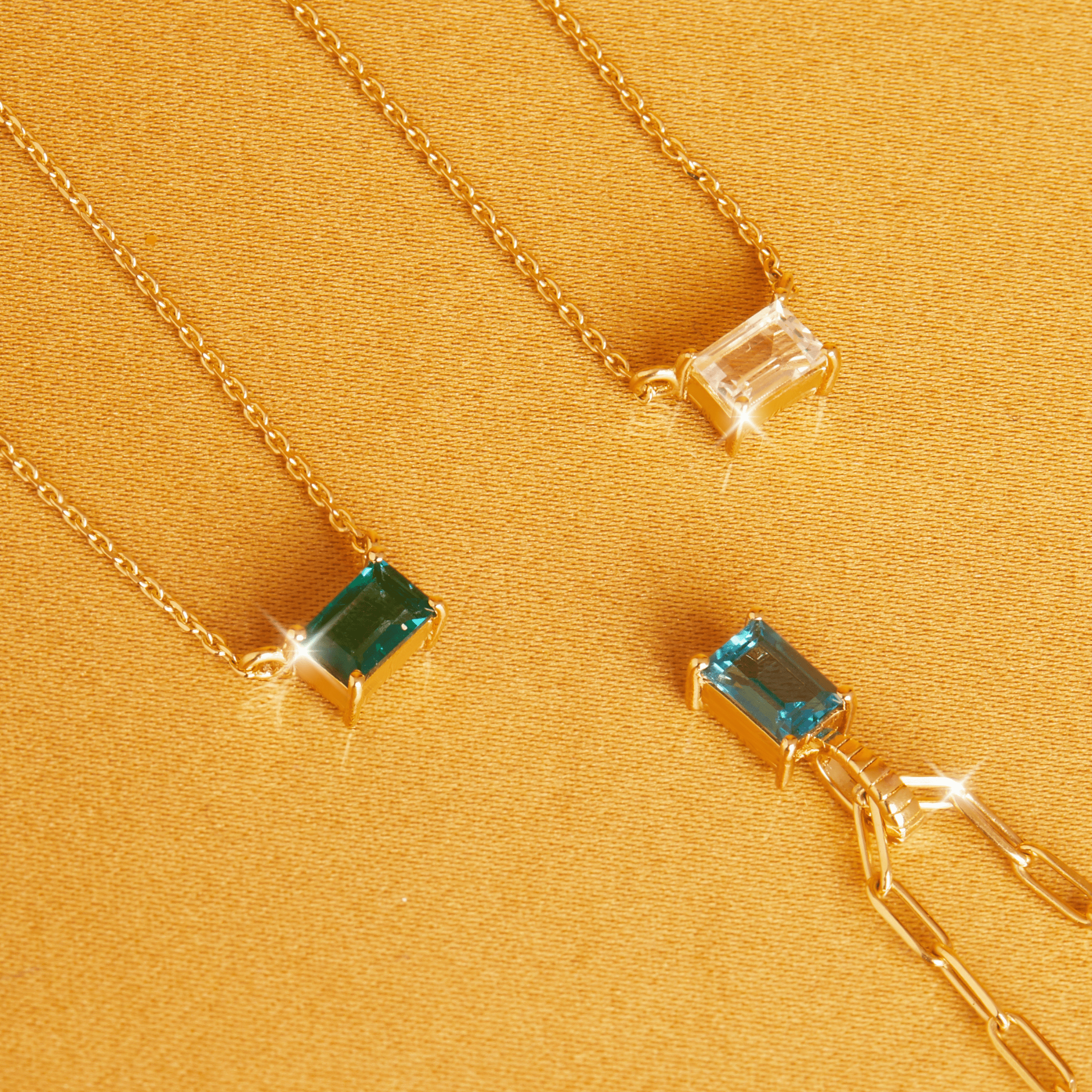 Birthstone Baguette Necklace