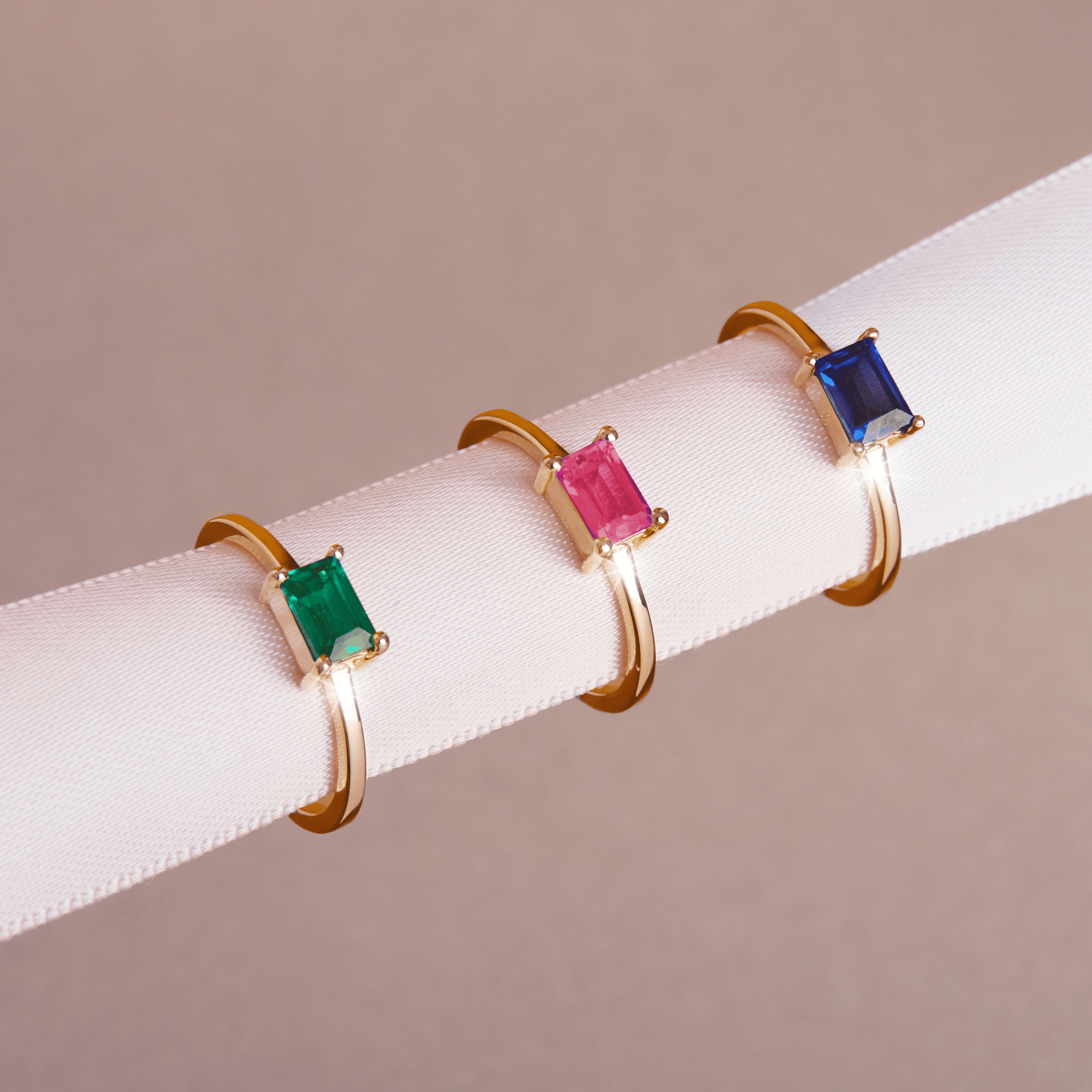 Birthstone Baguette Ring - Amethyst