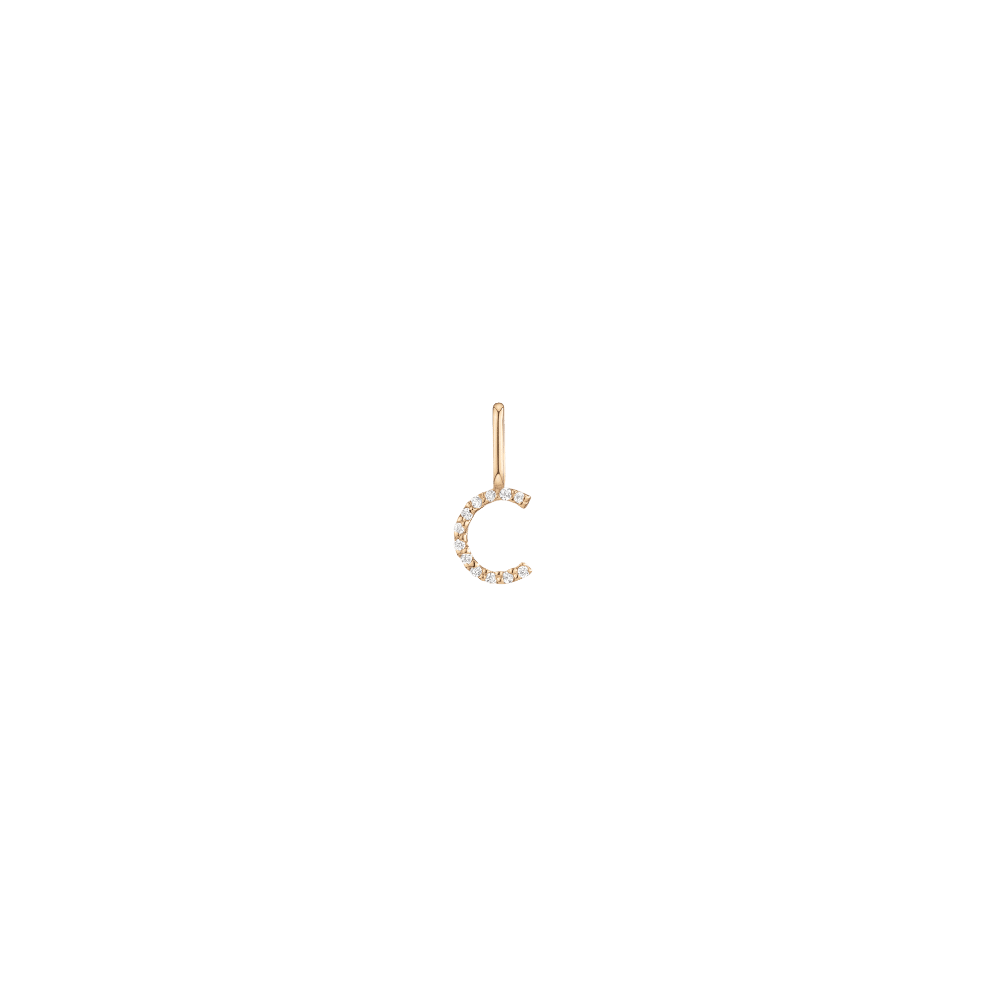Classic Diamond Letter Pendant 14k 18k Yellow Gold C First