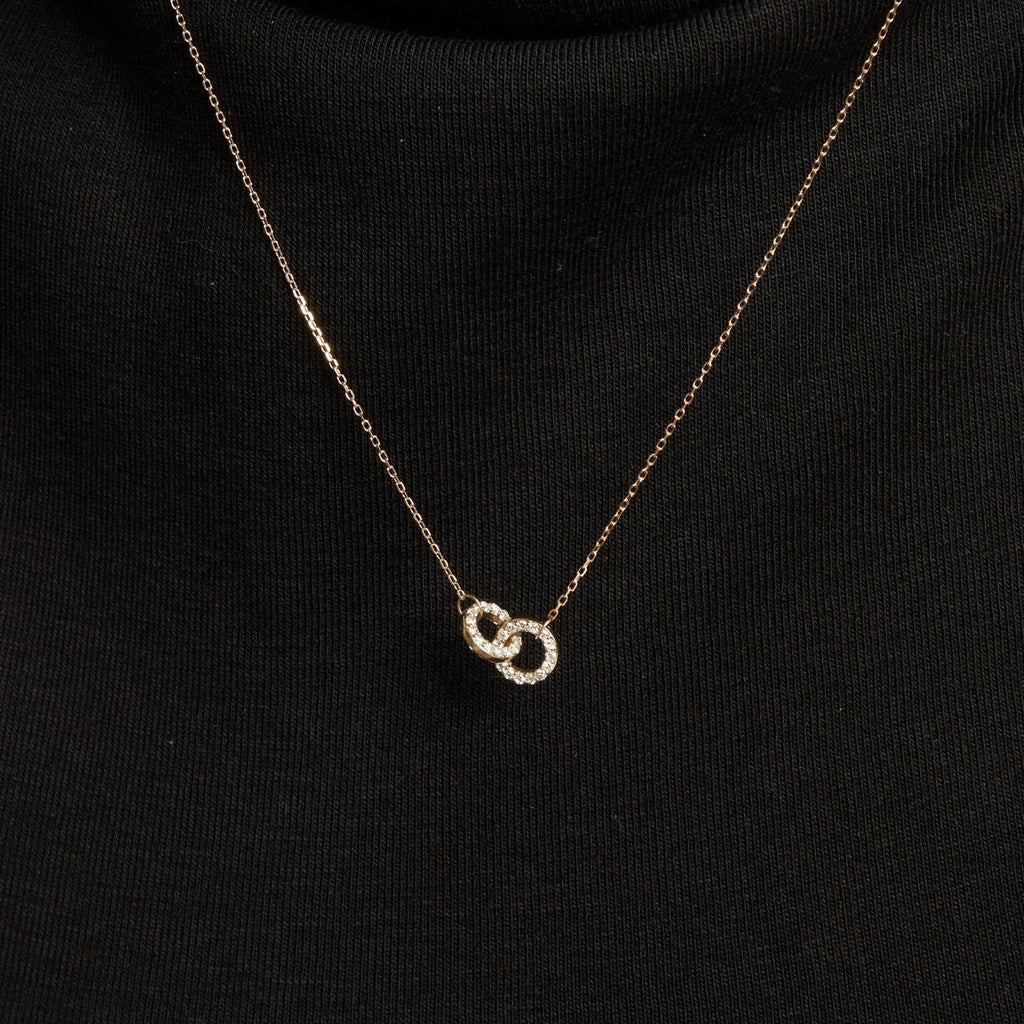 Double Lab Grown Diamond Connection Necklace