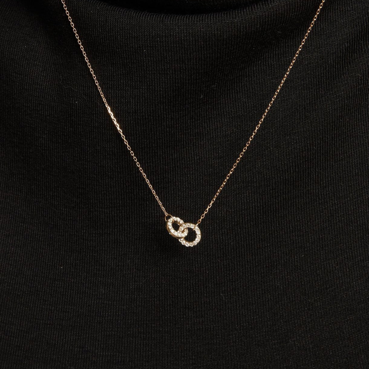 Double Lab Grown Diamond Connection Necklace