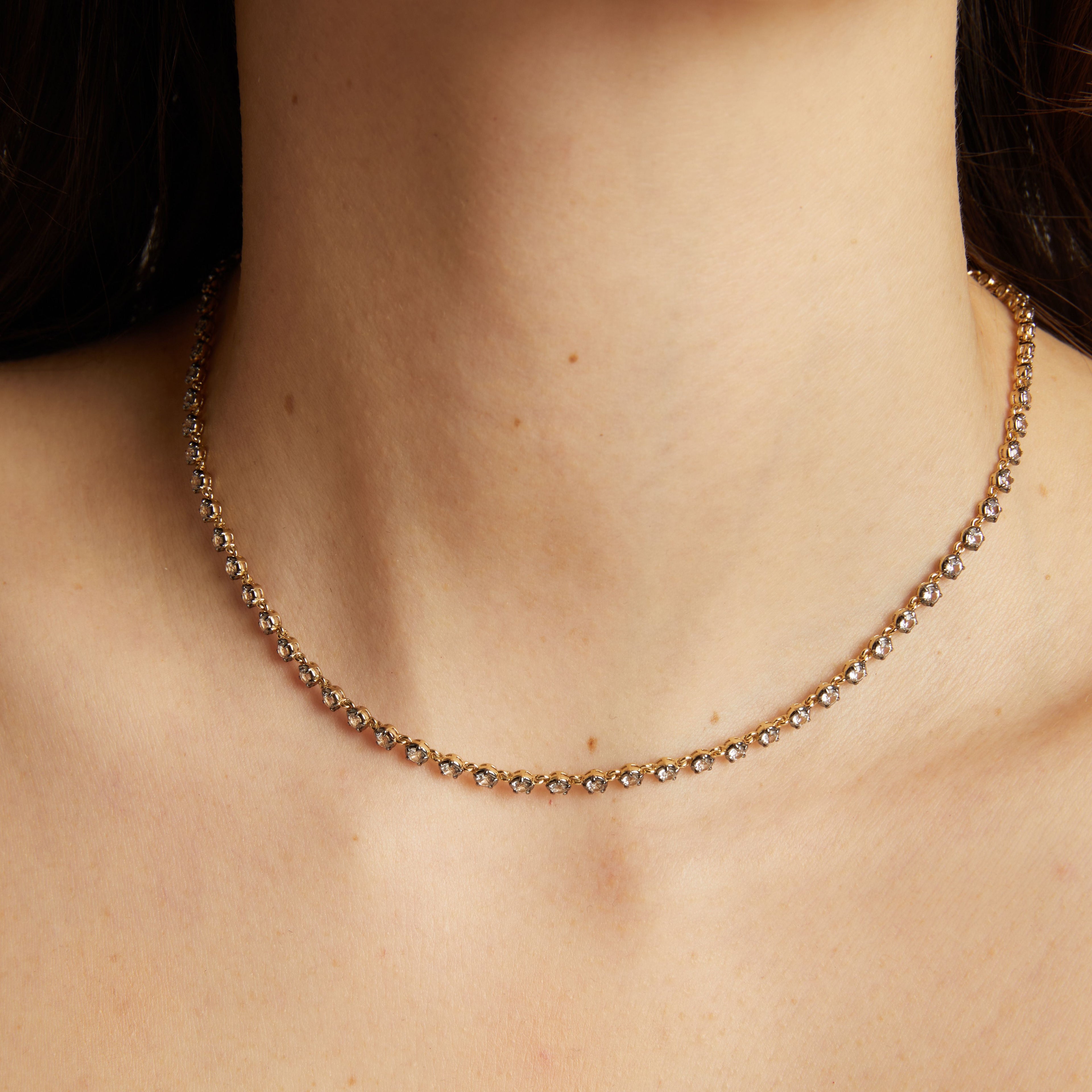 Black Rhodium Georgian Tennis Necklace