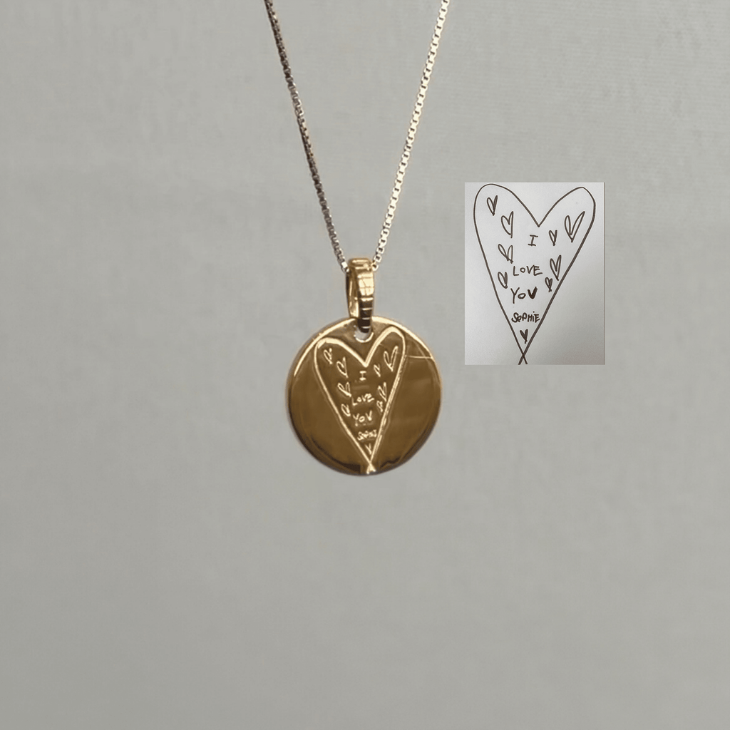 Story in Gold Engraved Pendant