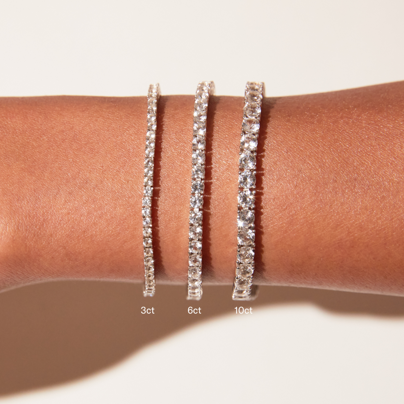 Lab Grown White Sapphire Tennis Bracelet - 6ct