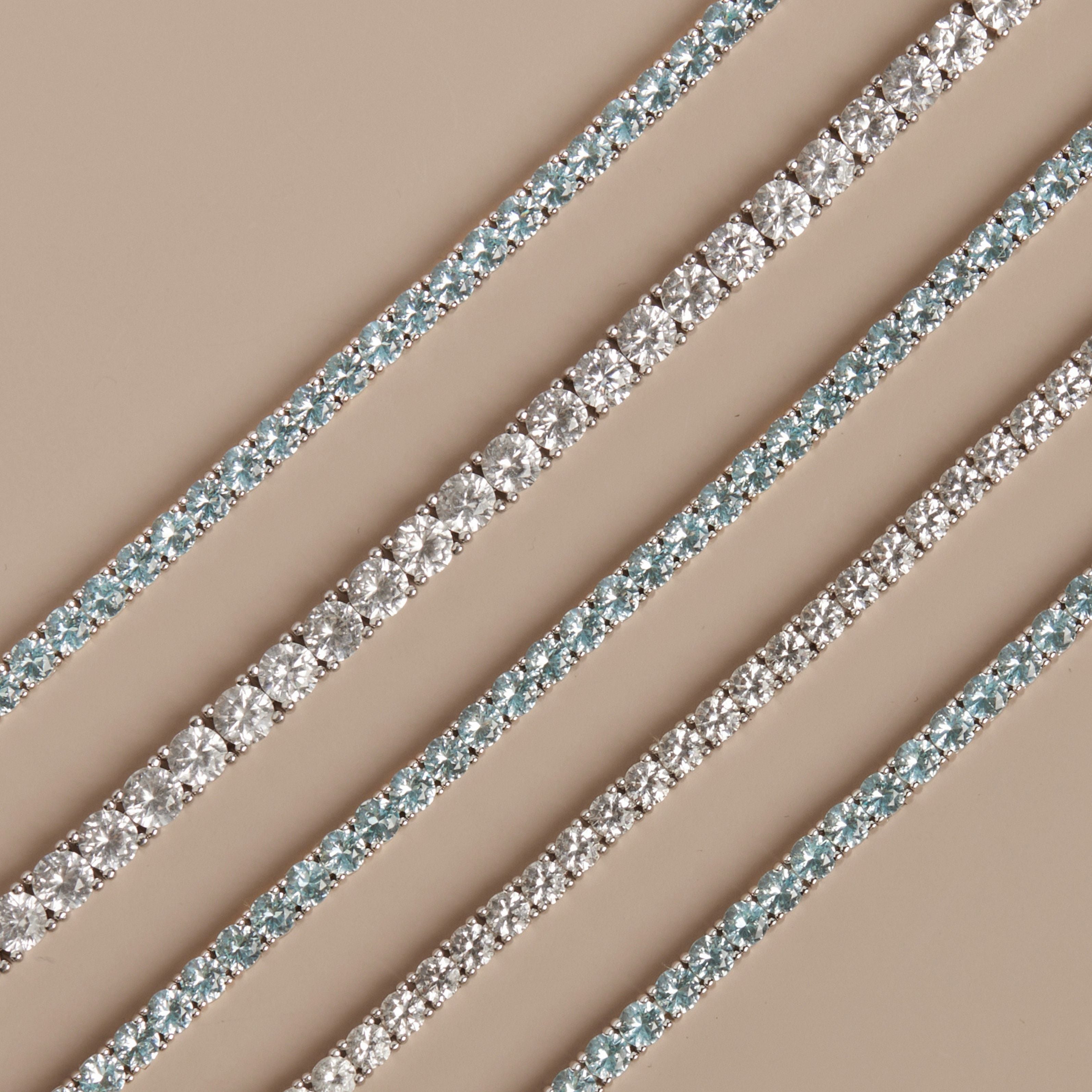 Lab Grown Aquamarine Tennis Bracelet