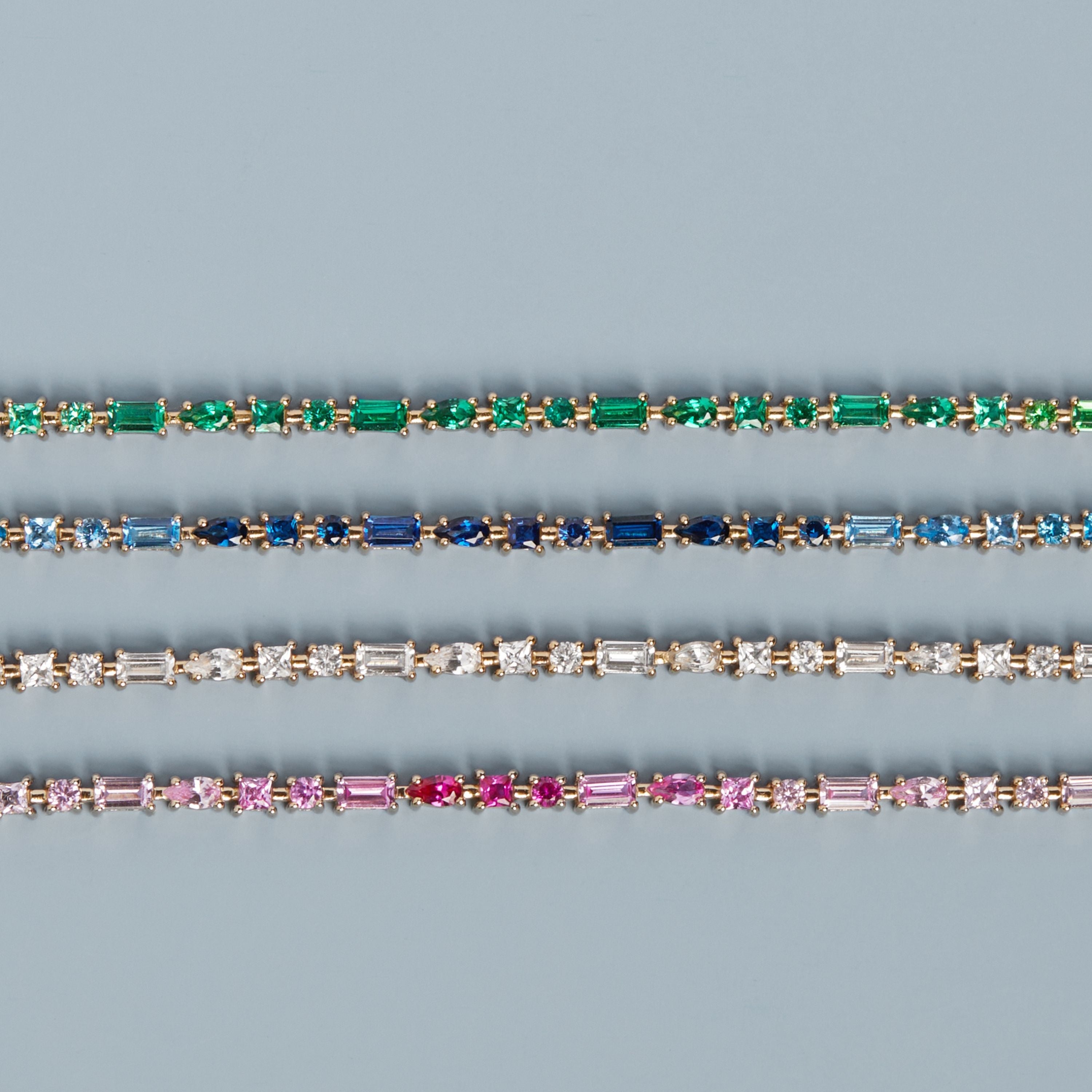 Blue Ombré Mosaic Tennis Bracelet