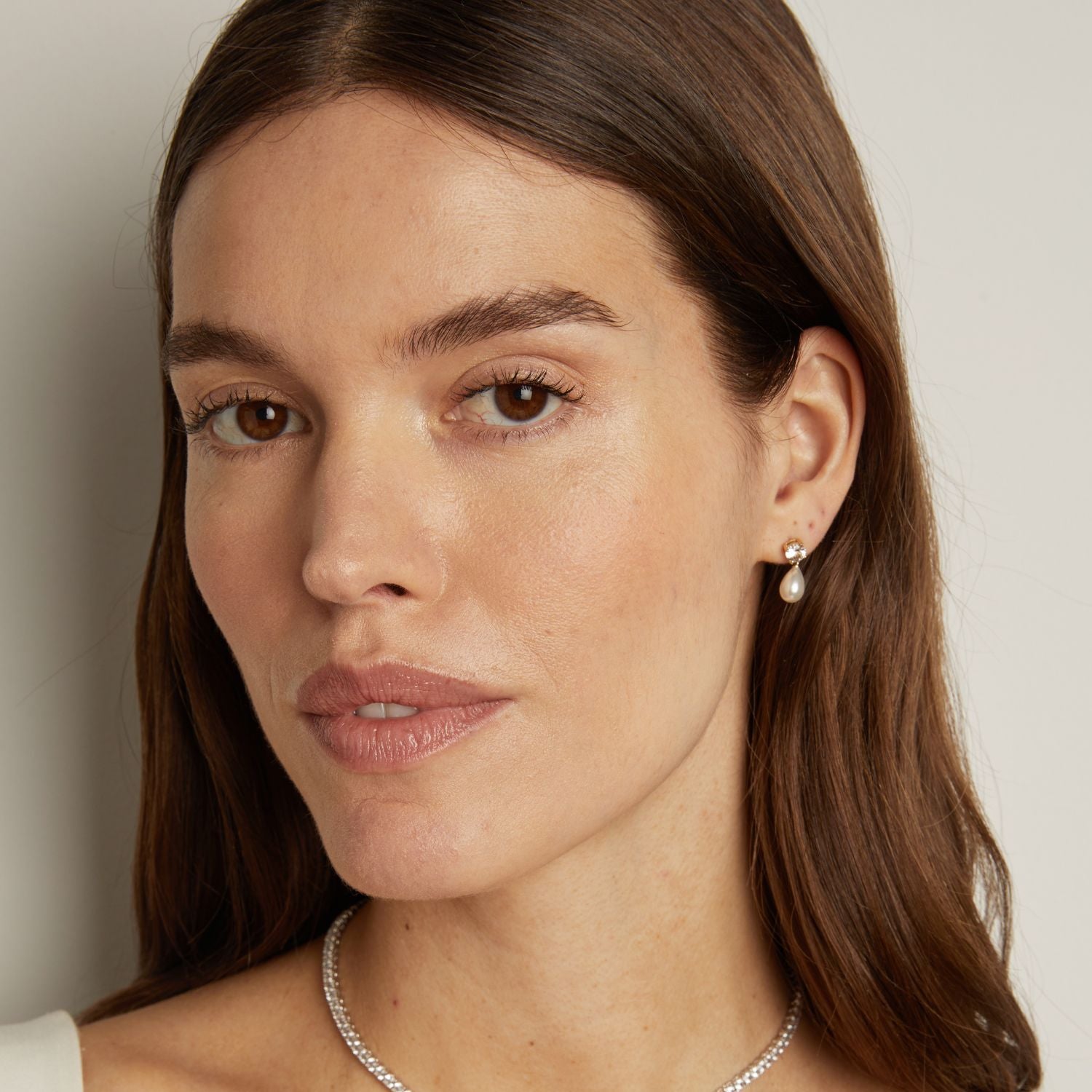 Lab Grown Diamond Pearl Drop Earrings