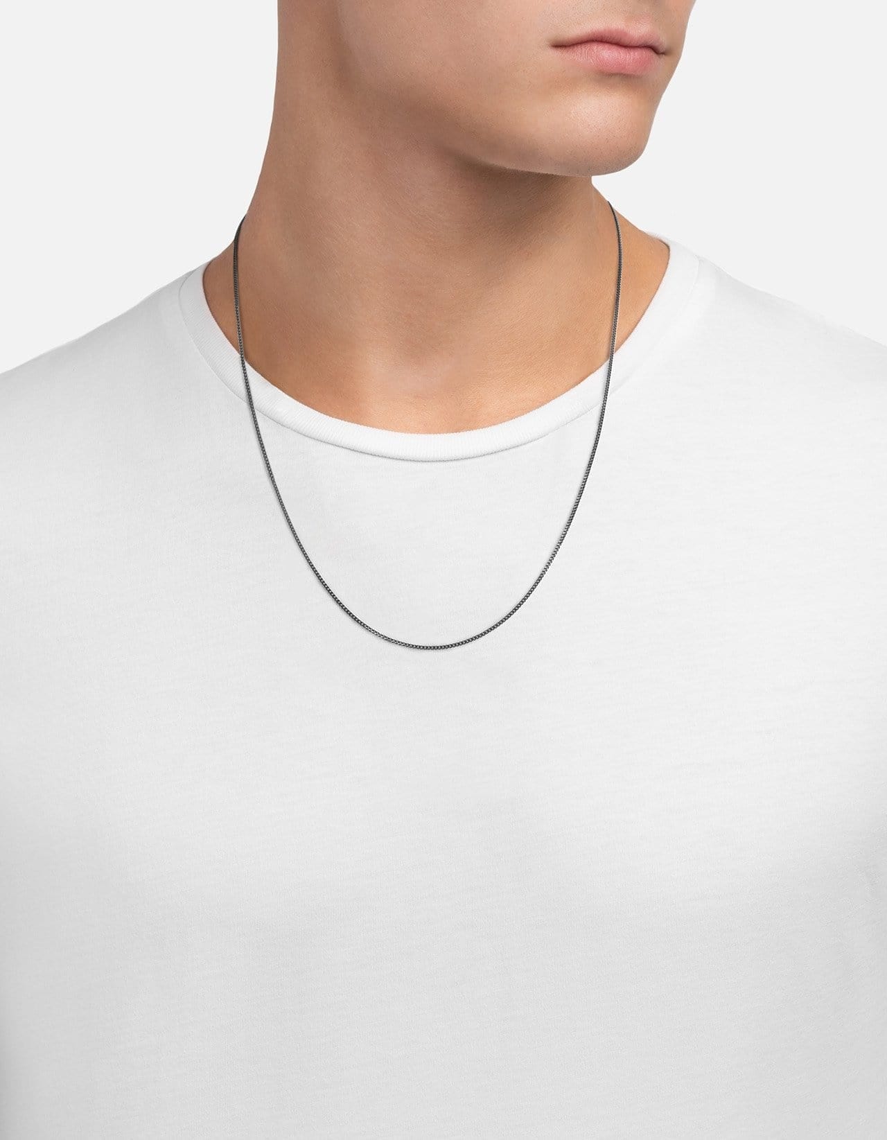 1.3mm Cuban Curb Chain Necklace, Sterling Silver